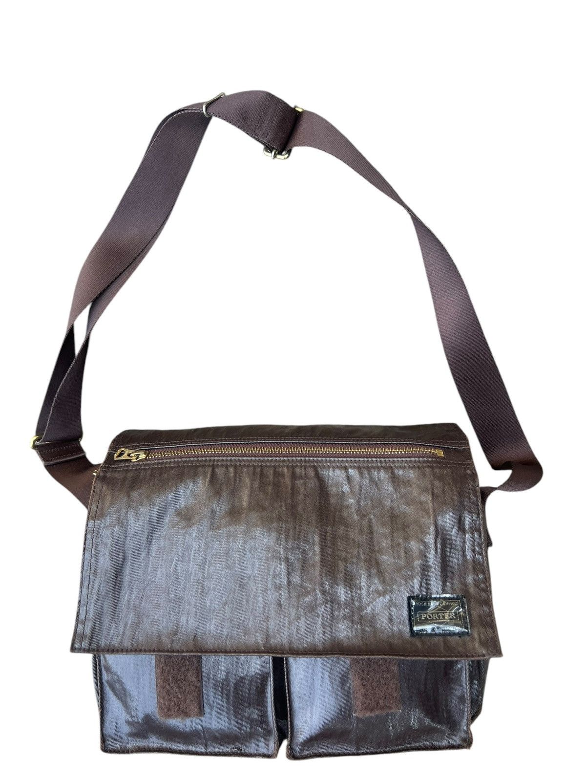 Porter Vintage Porter Yoshida Distressed Coated Messenger Bag Size ONE SIZE - 5 Thumbnail