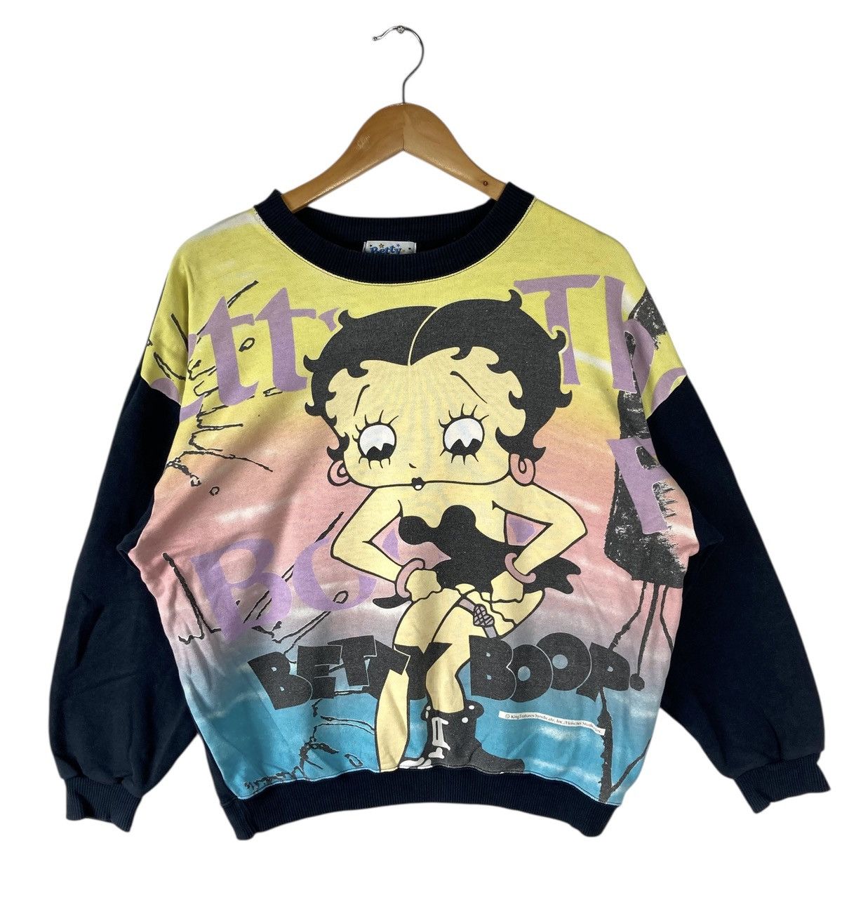 Vintage Vintage 90s Cartoon Betty Boop Fullprint Crewneck Sweatshirt Size US M / EU 48-50 / 2 - 2 Thumbnail