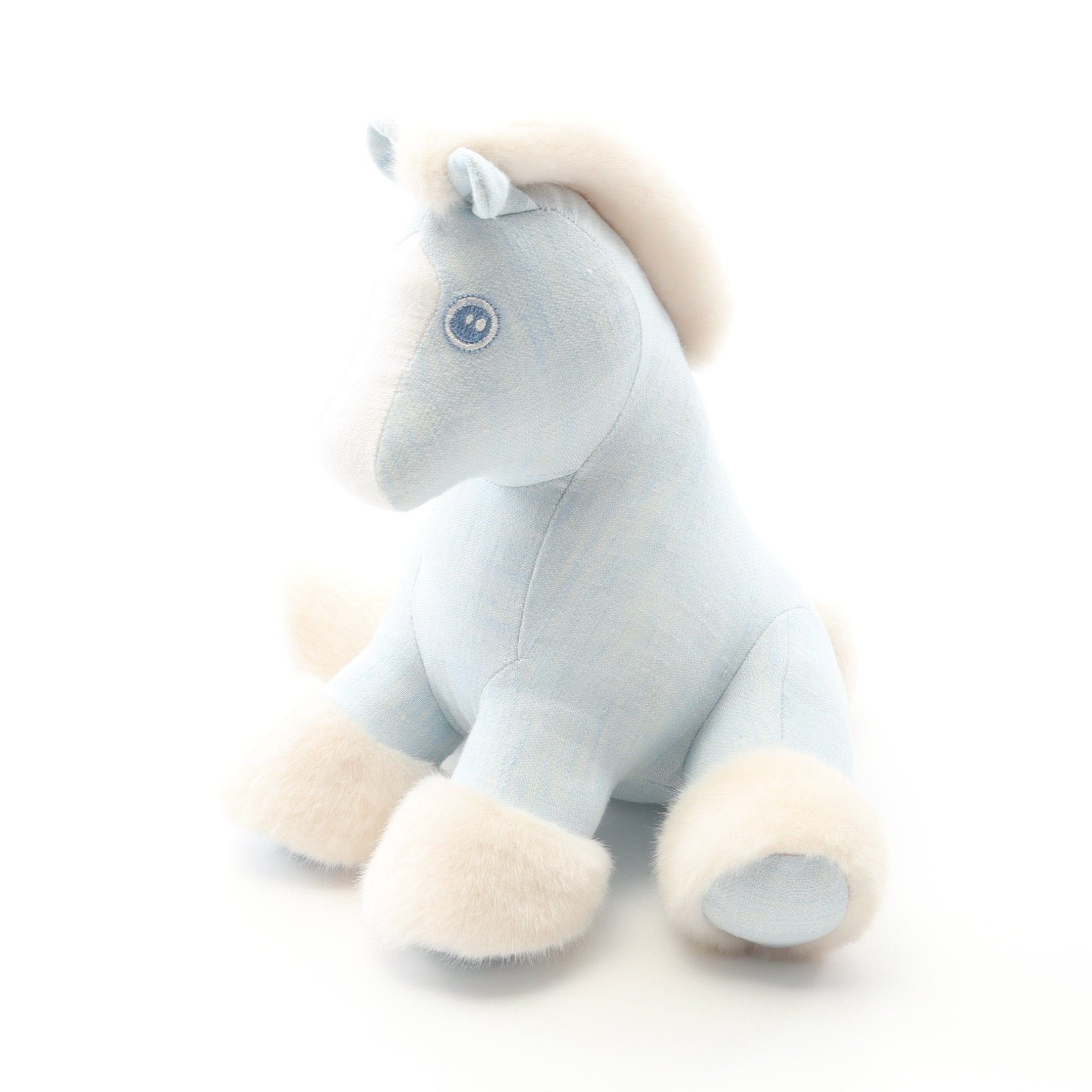 Hermes Hermes Baby Elmy Stuffed Toy Interior Linen Light Blue White Size ONE SIZE - 1 Thumbnail