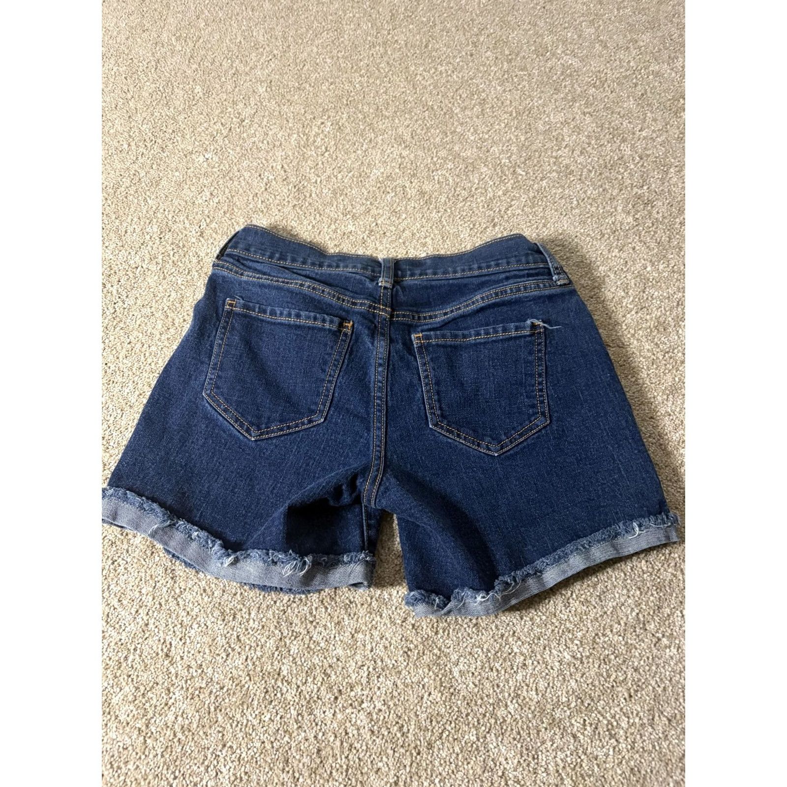 Old Navy Old Navy Shorts Womens 0 Blue Denim Sweetheart Raw Hem Cuffed Cutoff Stretch Shirt Womens Short Casual Summer 5-Pocket Girls Mens Size 25" / US 0 / IT 36 - 5 Thumbnail