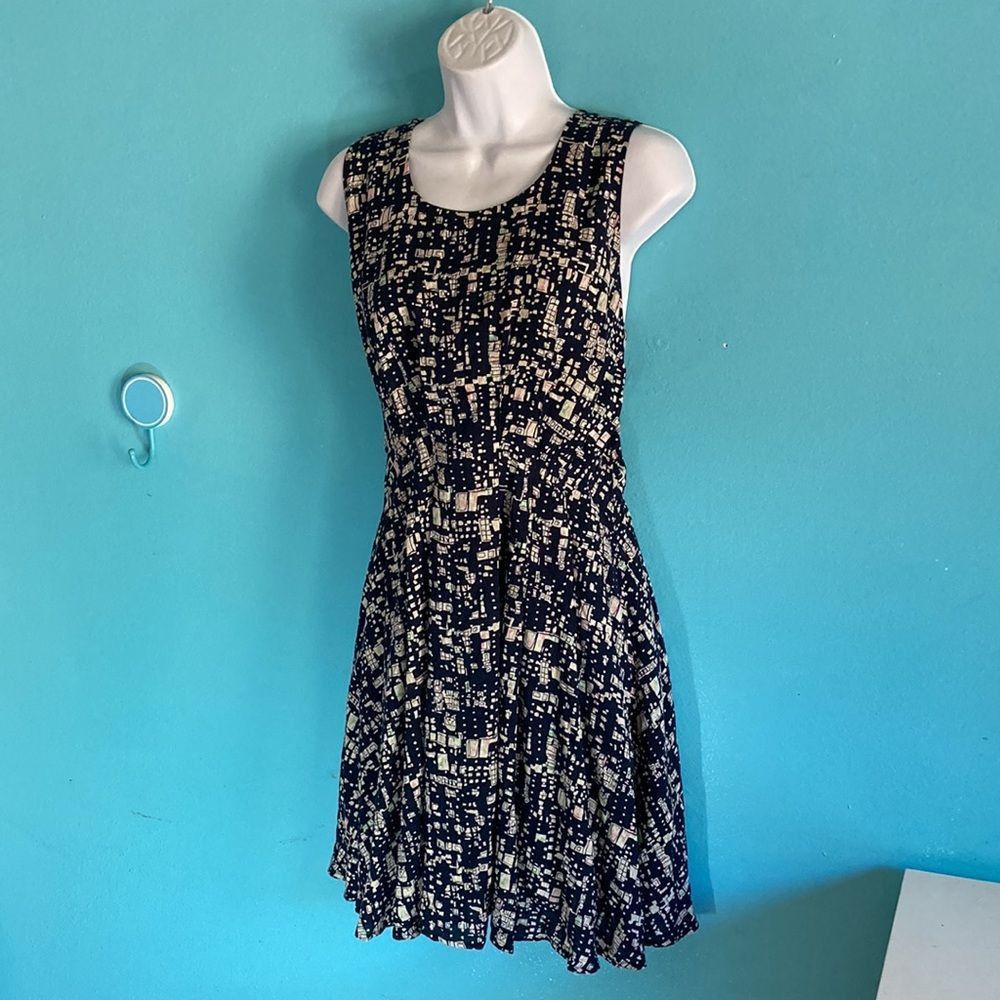Vintage Super b Retro Y2K Women’s Size M Fit Flare Blue Pattern Mini Size M / US 6-8 / IT 42-44 - 1 Thumbnail