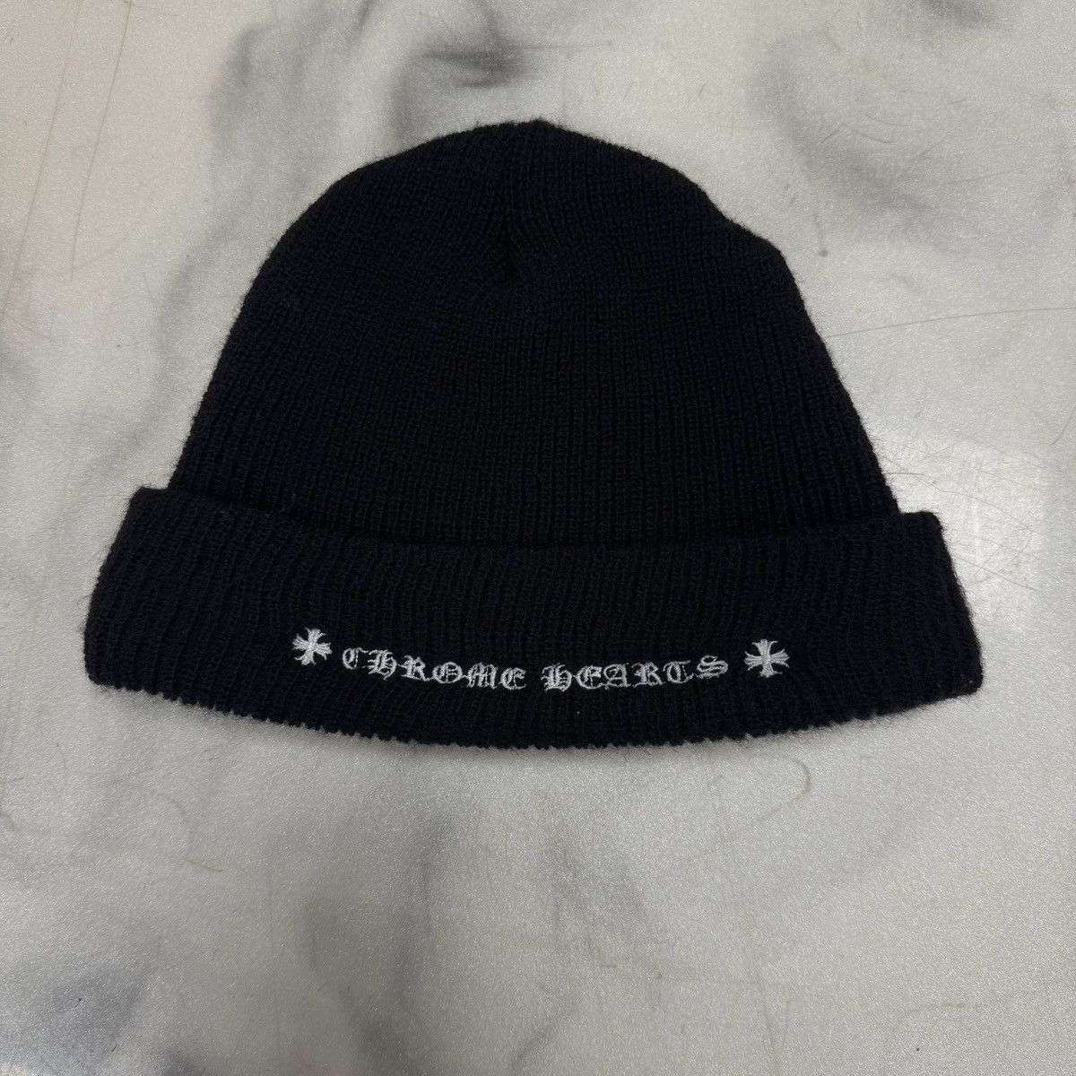 Chrome Hearts Chrome Hearts Double Logo Beanie Black Size ONE SIZE - 4 Thumbnail