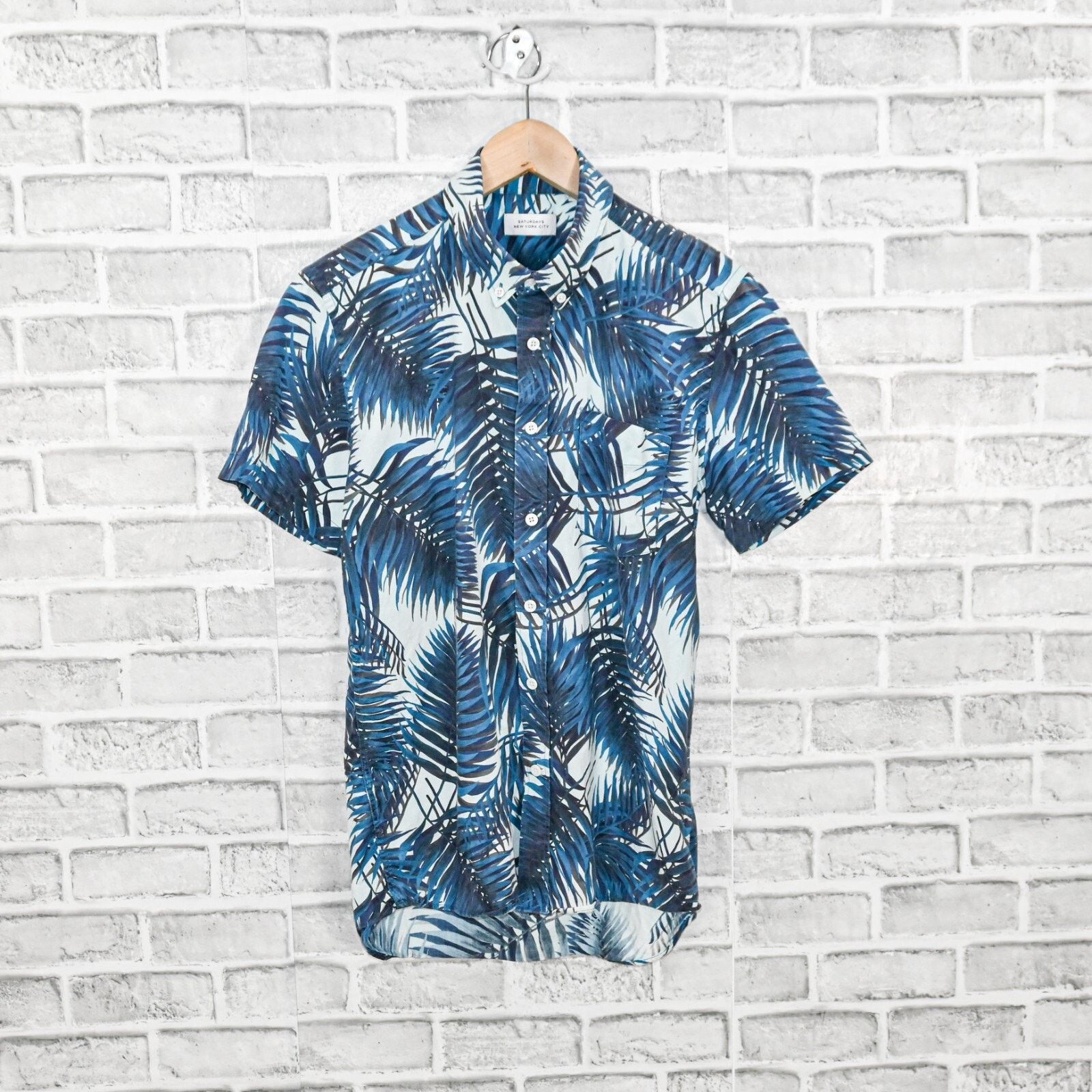 Saturdays NYC SATURDAYS NYC Men's Short Sleeve Hawaiian Shirt Blue Size US S / EU 44-46 / 1 - 1 Thumbnail
