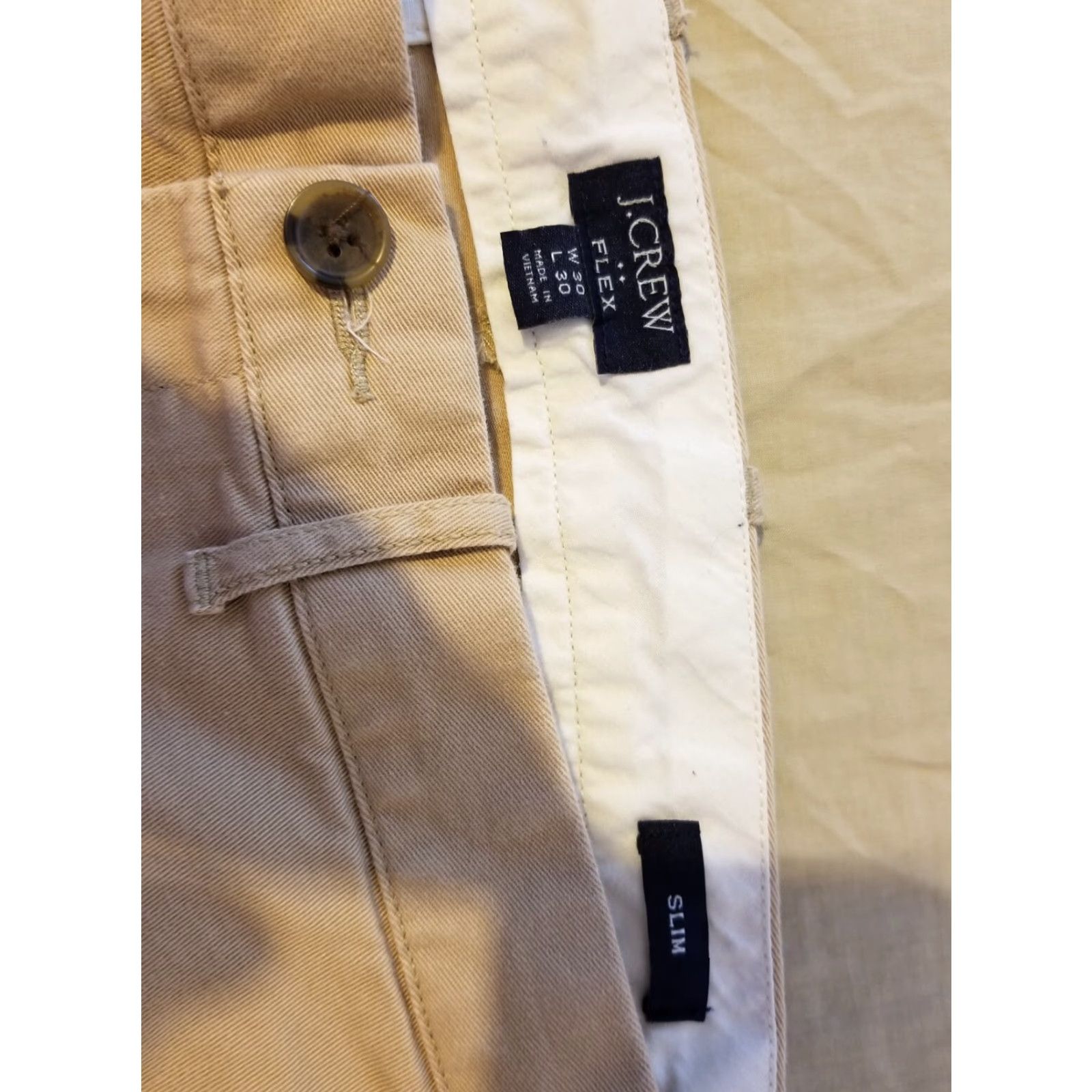 J.Crew Mens J.Crew Khaki Pants Dress 30x30 Stretch Cotton Chino Beige Slack Trousers Regular 30 Mens Size US 30 / EU 46 - 4 Thumbnail