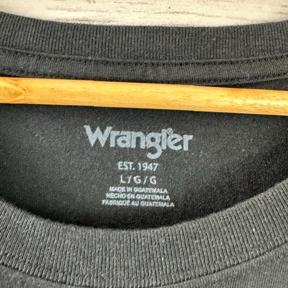 Wrangler Wrangler Women’s T-Shirt Large Black Logo Western Casual Short Sleeve Cotton Blend Size L / US 10 / IT 46 - 3 Thumbnail