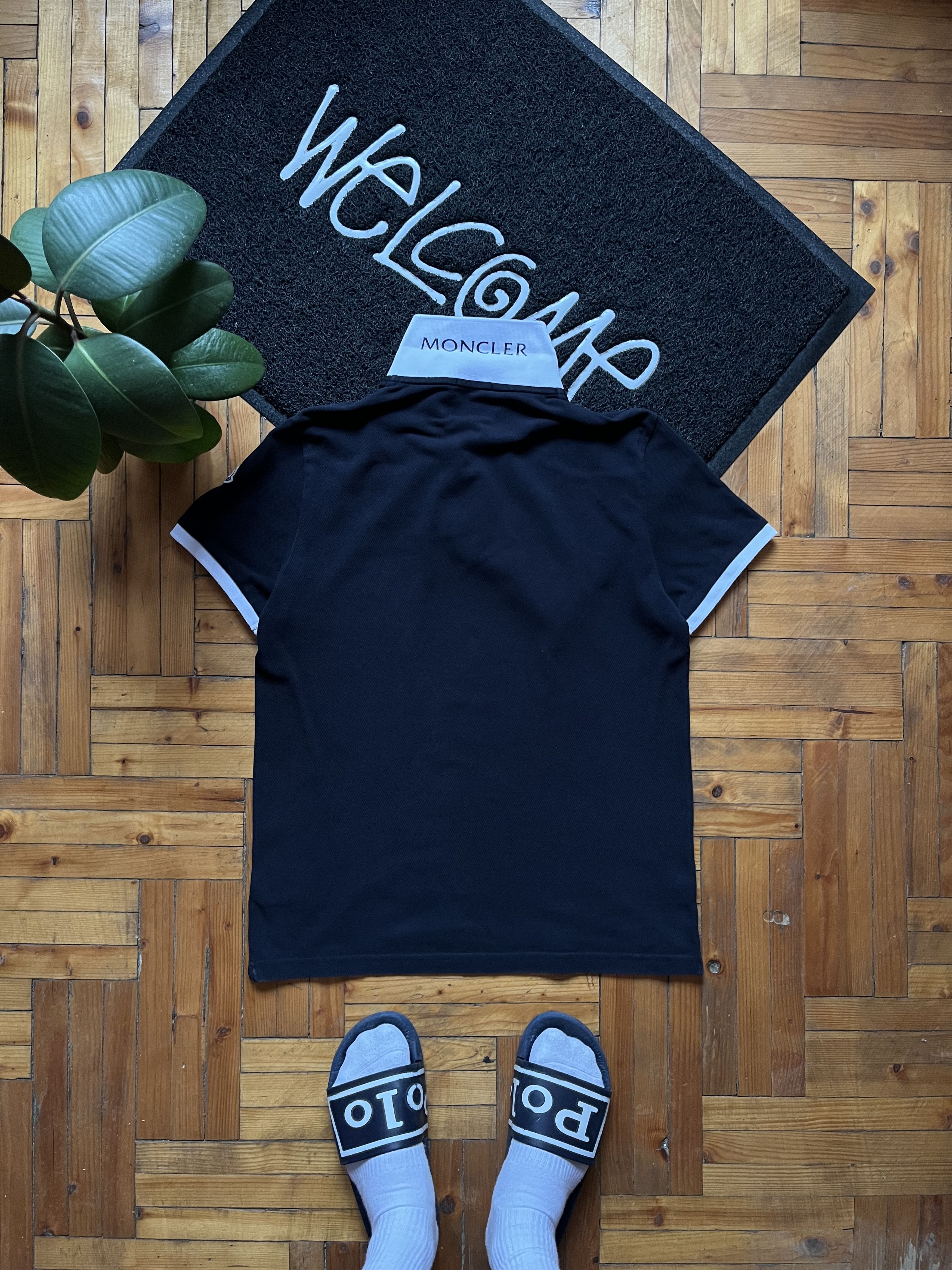 Moncler Moncler Luxury Maglia Polo Manica Corta Black Tee Authentic Size US M / EU 48-50 / 2 - 6 Thumbnail