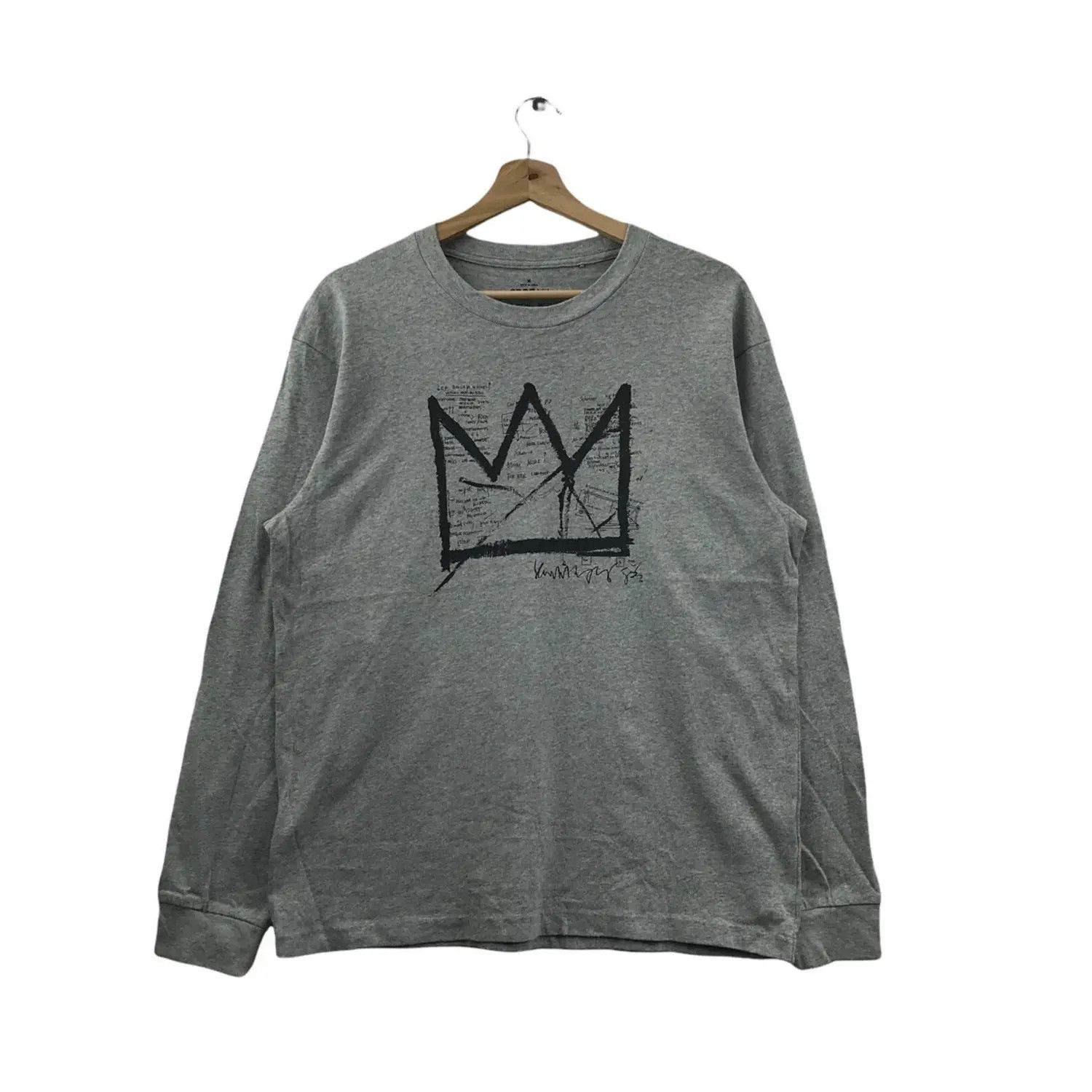 Jean-Michel Basquiat × Uniqlo Vtg Jean MICHEL BASQUIAT CROWN Painting Long Sleeve Size M / US 6-8 / IT 42-44 - 1 Thumbnail