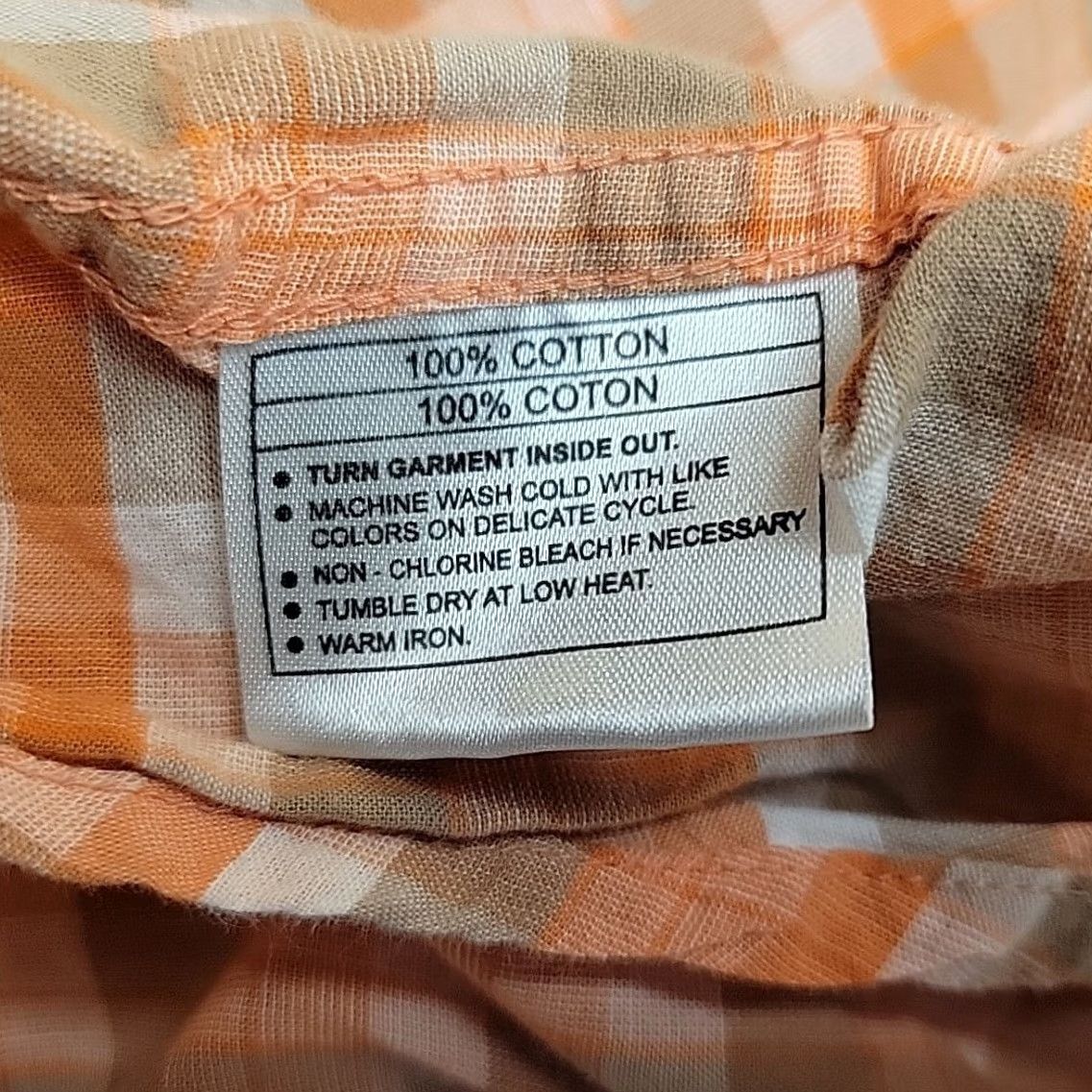 Ariat Ariat Shirt Womens XL Fitted Orange Plaid Long Sleeve Pearl Snap Western Cowboy Size XL / US 12-14 / IT 48-50 - 6 Thumbnail