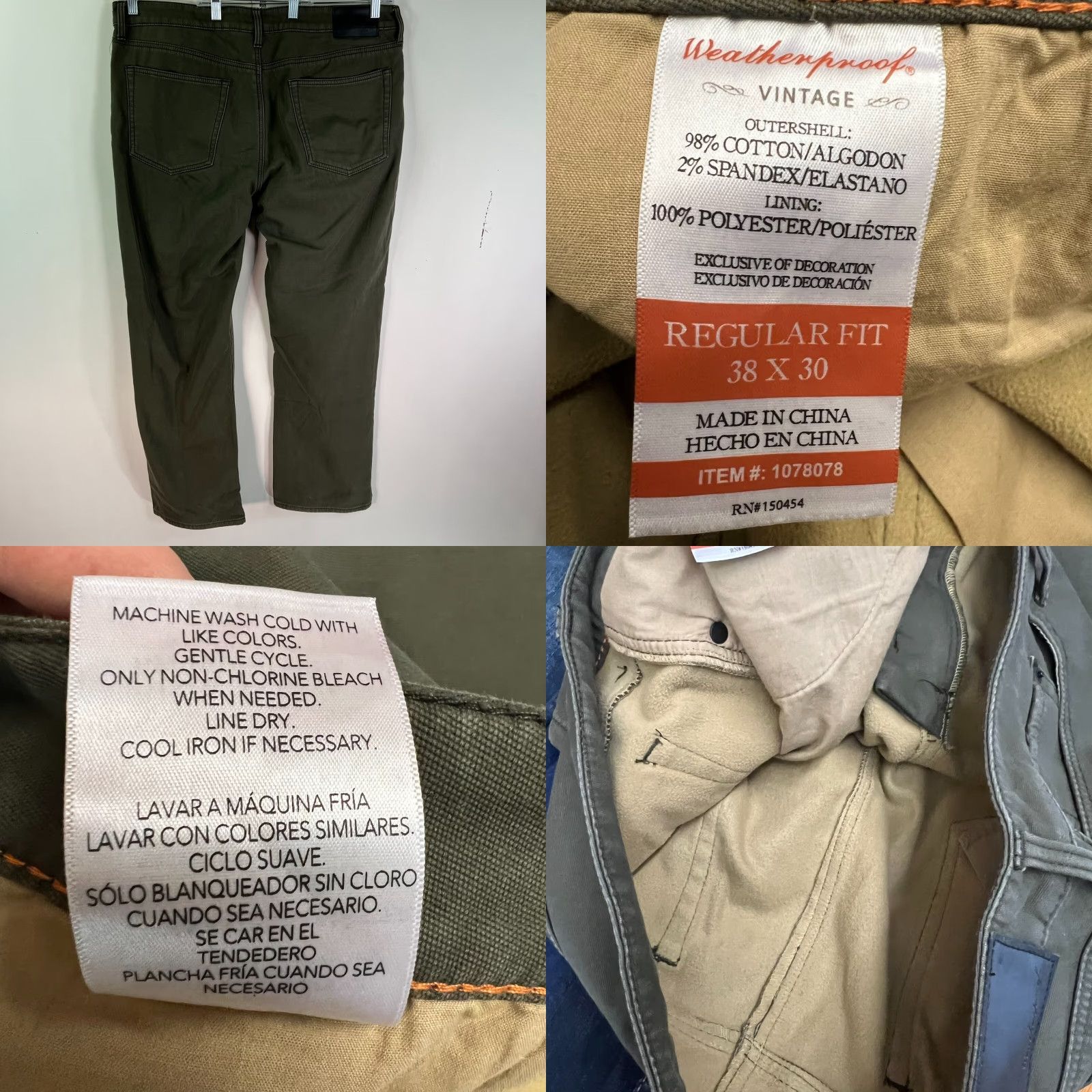 Weatherproof Weatherproof Denim Pant 38 X30 Green Lined Regular Mens Size US 38 / EU 54 - 8 Thumbnail
