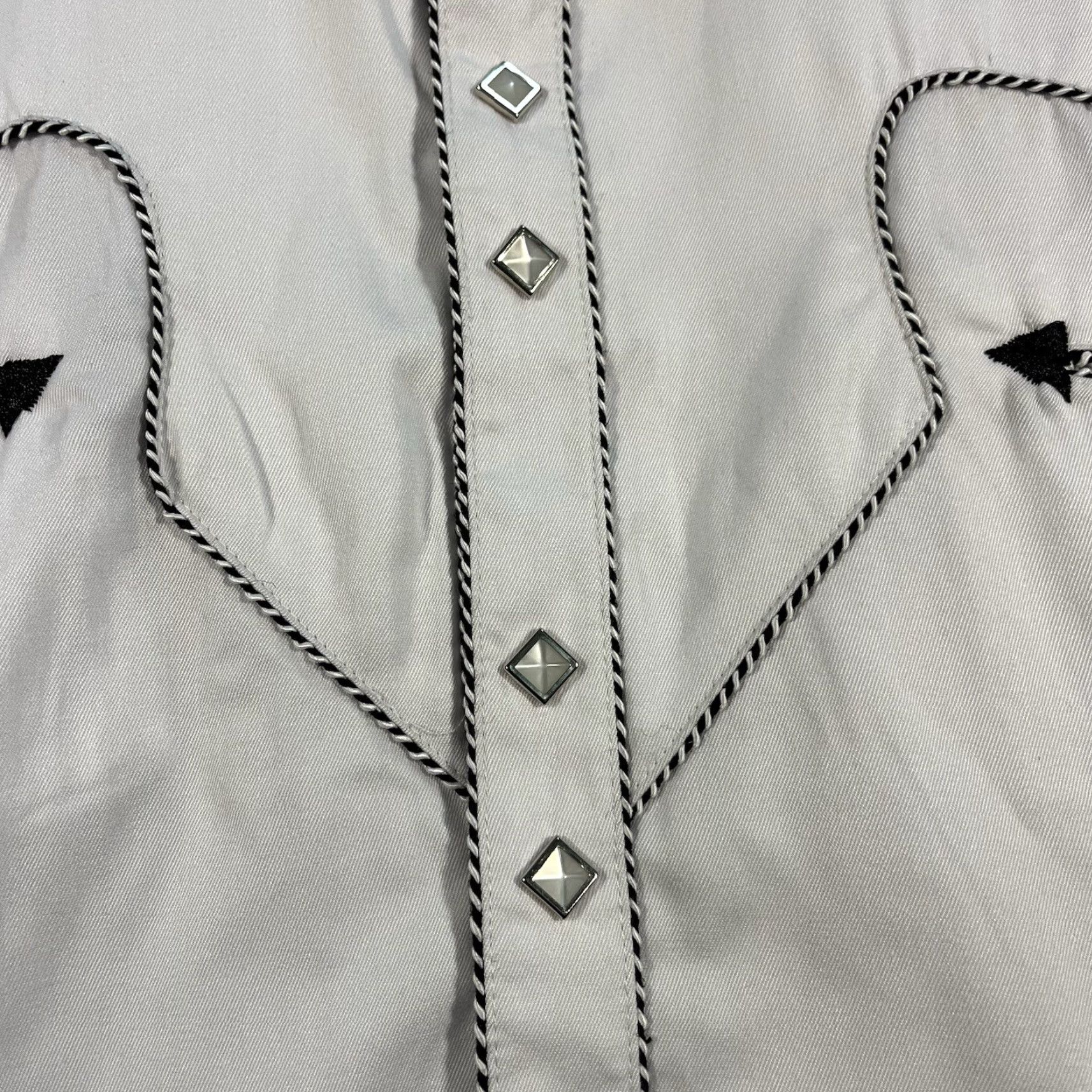 Scully VINTAGE Scully Mens Western Shirt L White Rockabilly Pearl Snap Cuffs Yolk Button-Up Long Sleeve Size US L / EU 52-54 / 3 - 3 Thumbnail