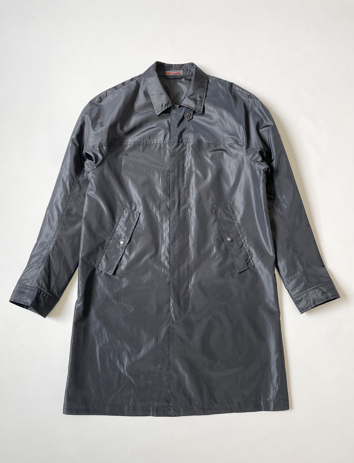 Prada Dark Blue Nylon Zip Mac Jacket Size US M / EU 48-50 / 2 - 19 Thumbnail