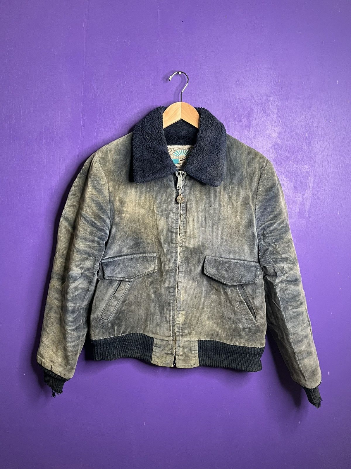 image of Vintage 70's William Barry Harley Davidson Corduroy Jacket in Navy, Men's (Size Medium)
