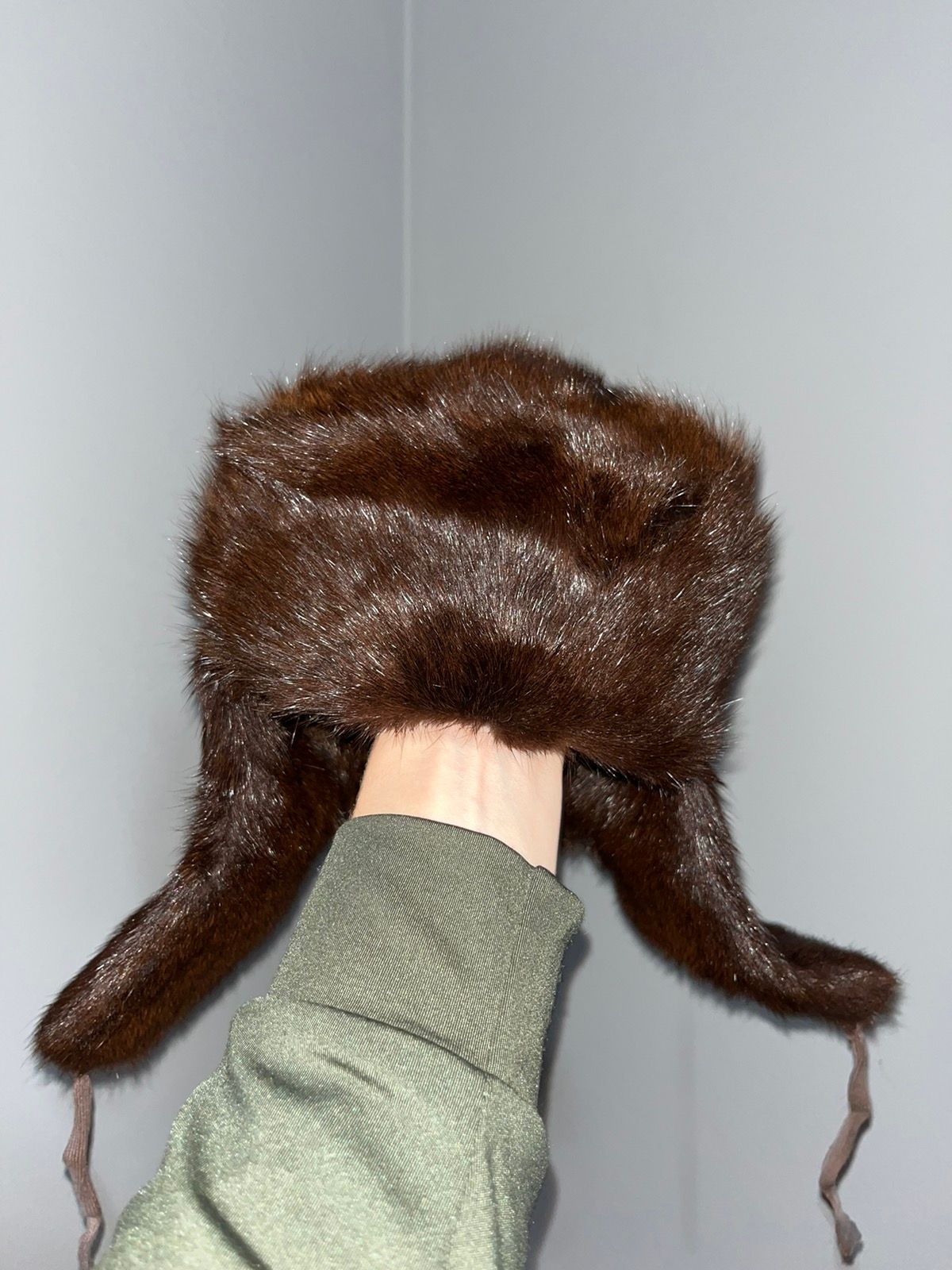 Pre-owned Avant Garde X Vintage Trapped Glamour Hat Y2k "ushanka" In Brown