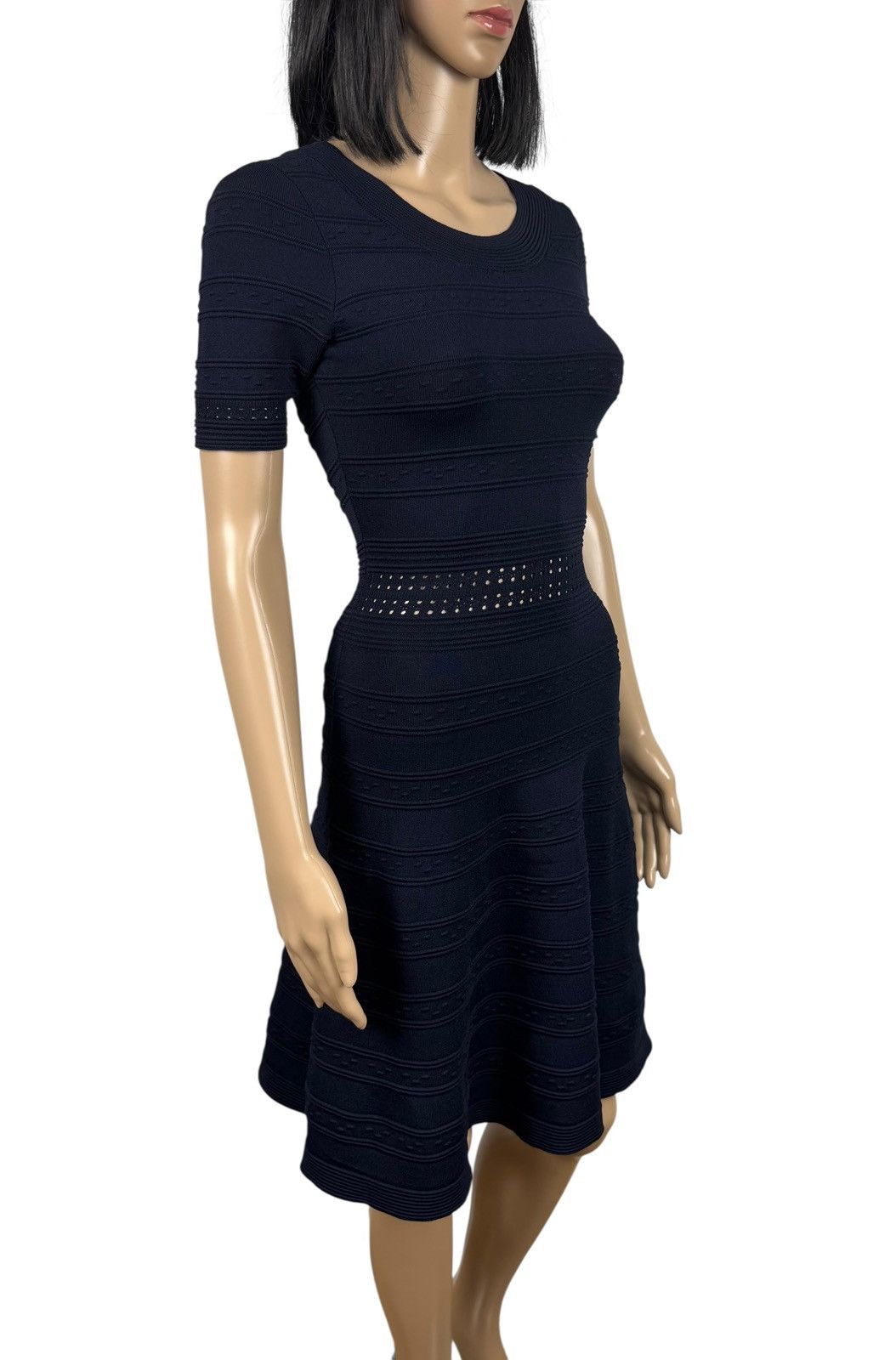 Sandro Sandro Viscose Knit Dress Knee Length Navy size 1 Size S / US 4 / IT 40 - 4 Thumbnail