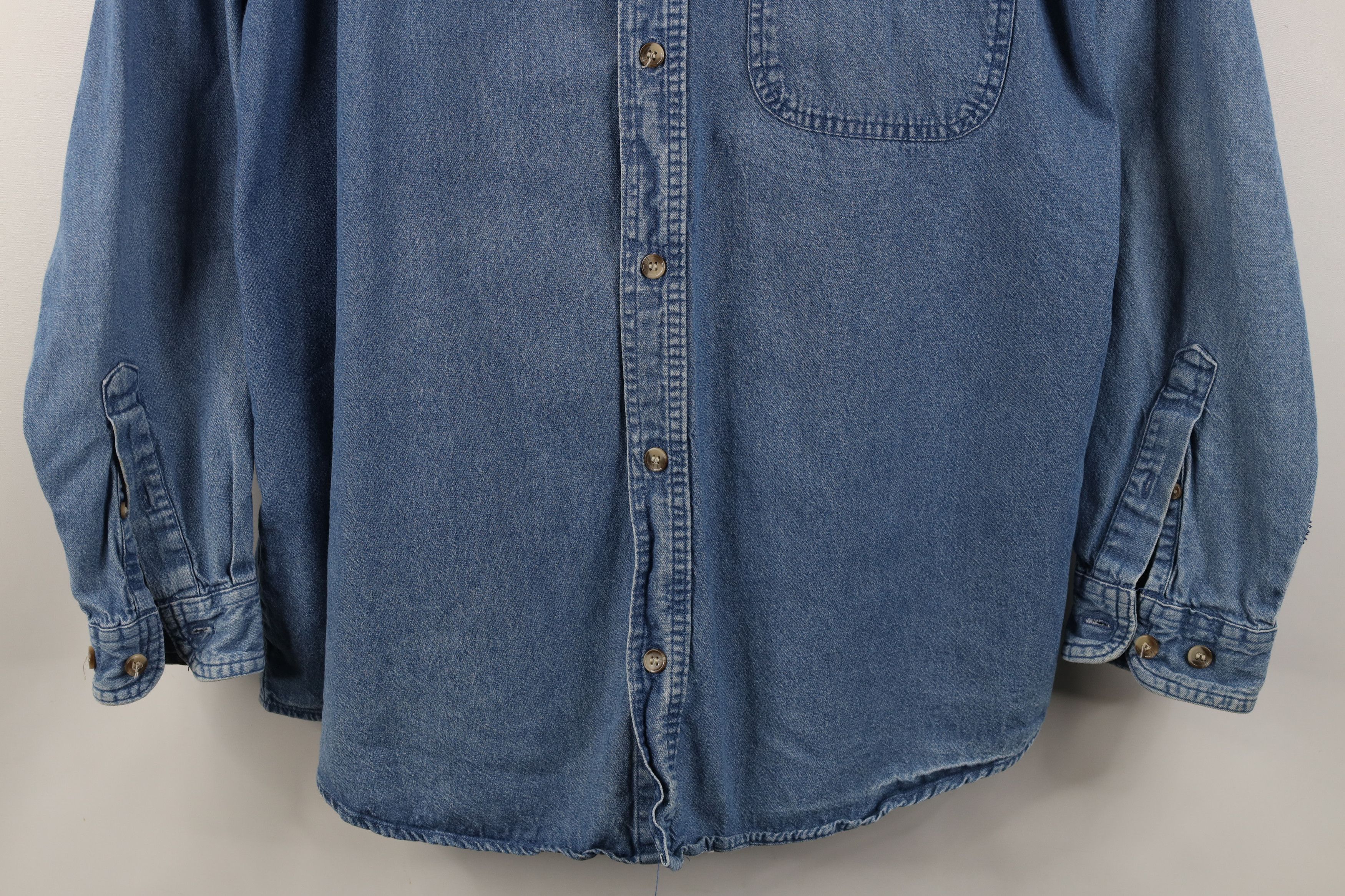 Vintage Vintage 90s Streetwear Great Land Denim Button Down Shirt Size US M / EU 48-50 / 2 - 3 Thumbnail