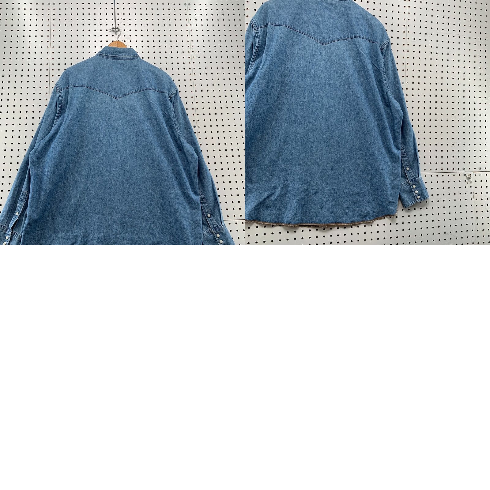 Wrangler VINTAGE Wrangler Denim Pearl Snap Shirt Mens 2XL Western Long Sleeve Blue 28x33 Button-Up Wrangler Wrancher Mens Size US XXL / EU 58 / 5 - 10 Thumbnail