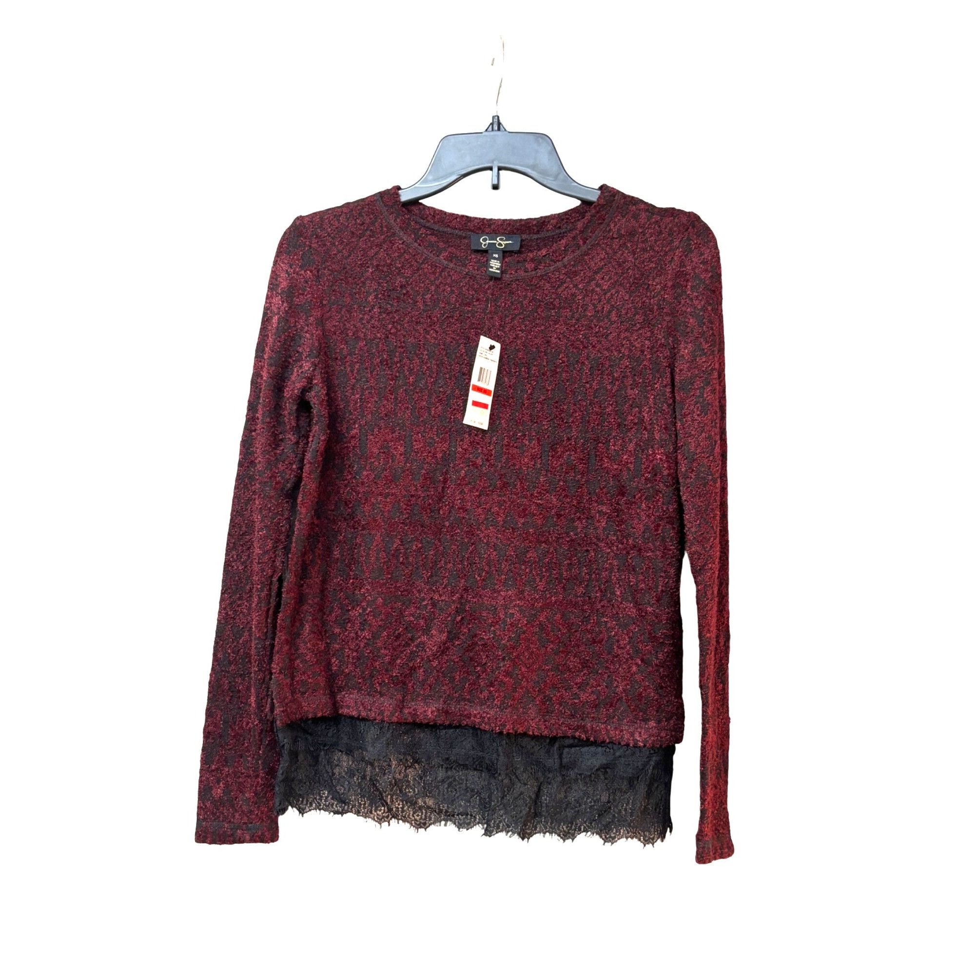Jessica Simpson Jessica Simpson Junior’s Luna Lace-trimmed Sweater, Red Ve Size XS / US 0-2 / IT 36-38 - 11 Thumbnail