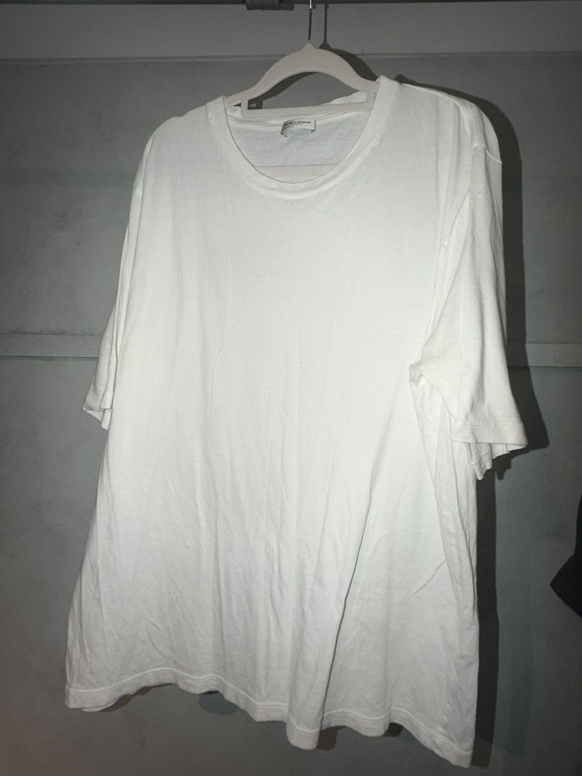 Saint Laurent Paris Saint Laurent Oversized Raw-Edge Tee Size US L / EU 52-54 / 3 - 2 Thumbnail