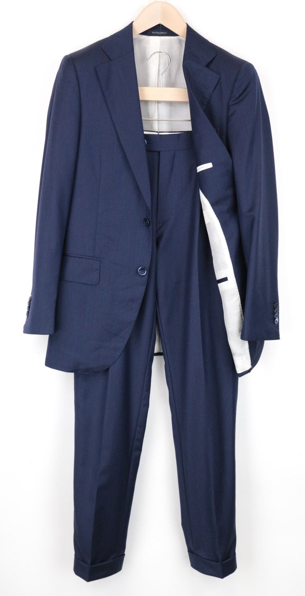 image of Suitsupply La Spalla Uk36R Navy Slim S130S Wool Formal Suit 68346 in Blue, Men's