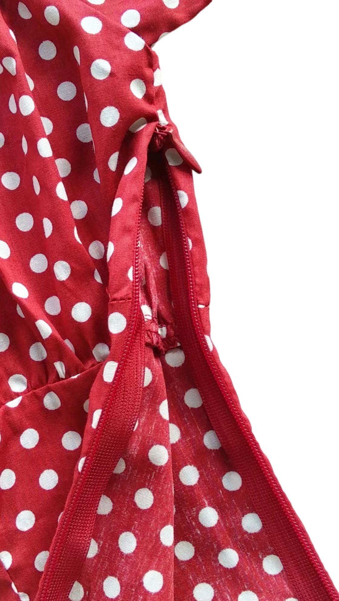 Other Vintage Polka Dots Blouses Cotton Tops Women (maroon white) Size 3XL / US 20-22 - 6 Thumbnail