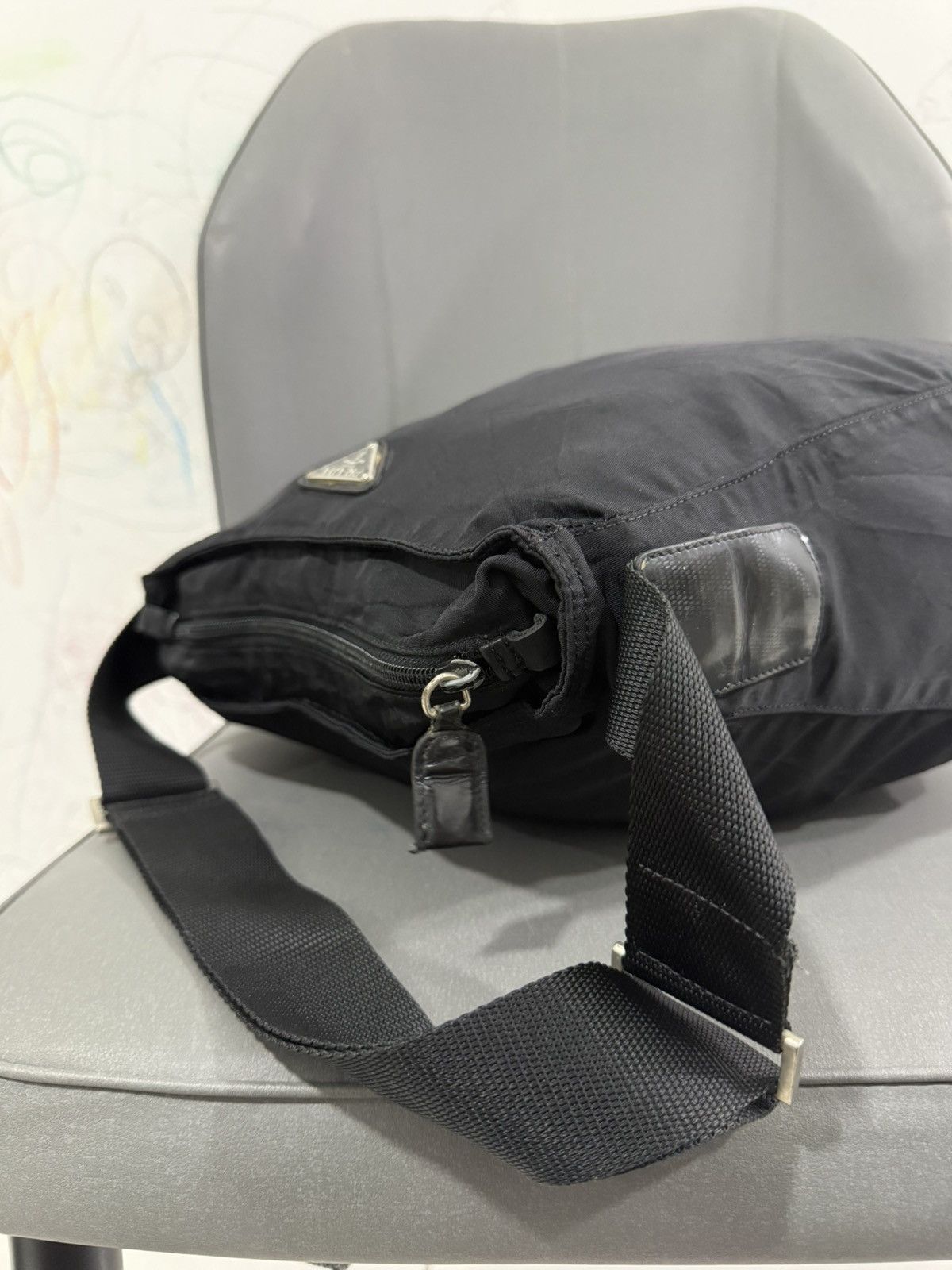 Prada Vintage Prada Black Medium Sling Shoulder Nylon Bag Size ONE SIZE - 7 Thumbnail