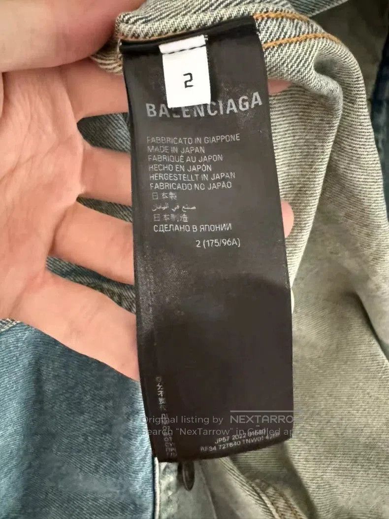 Balenciaga Balenciaga Lightning Denim Distressed Jacket. Size US XXL / EU 58 / 5 - 4 Thumbnail