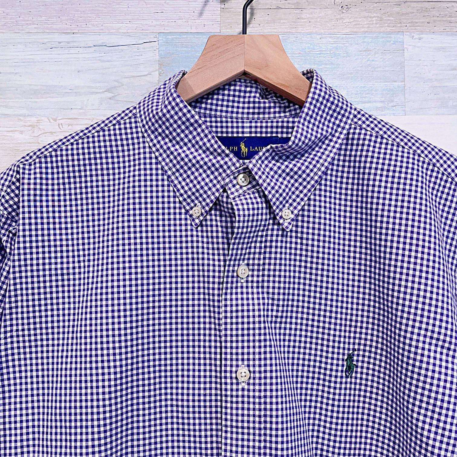 Ralph Lauren Ralph Lauren Gingham Custom Fit Oxford Shirt Purple XL Size US XL / EU 56 / 4 - 2 Thumbnail