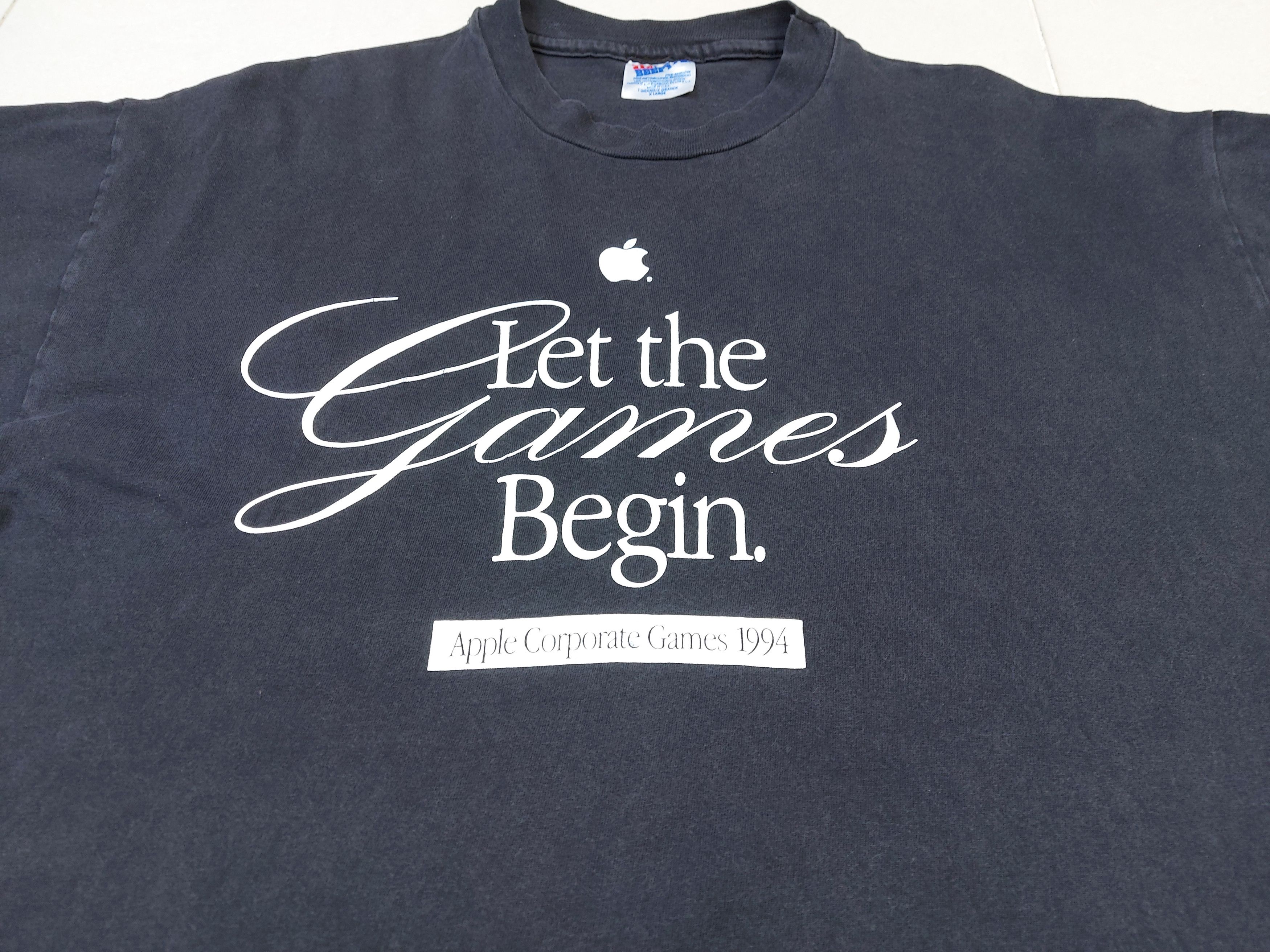 Apple × Vintage Vintage 90s Apple Inc Let The Games Begin TEE Size US XL / EU 56 / 4 - 5 Thumbnail