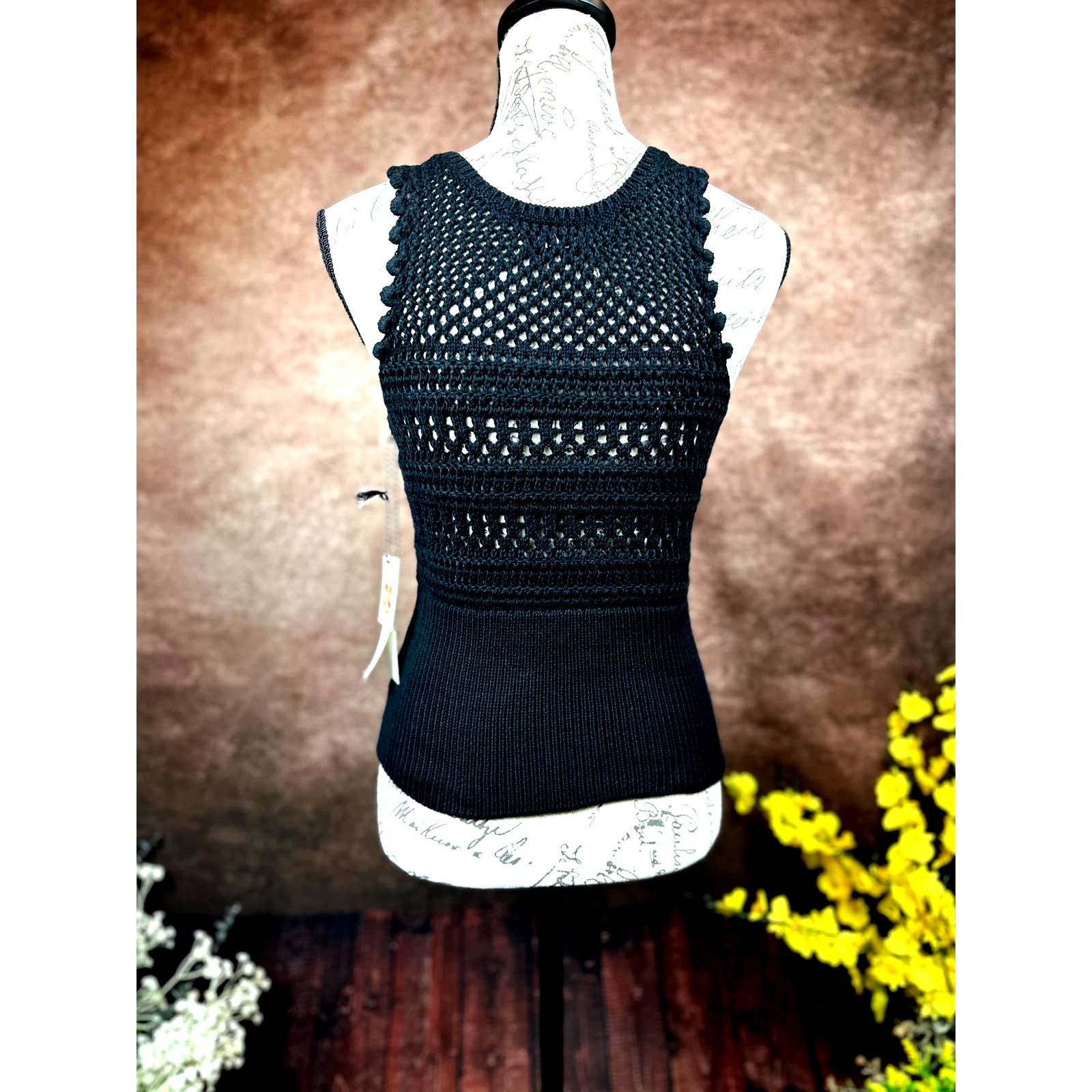 Other St Roche Crochet Semi Sheer Sleeveless Marilyn Tank Blck XS Size XS / US 0-2 / IT 36-38 - 10 Thumbnail