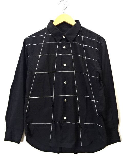 Shirt Stitch Long Sleeve Polyester Button up Black