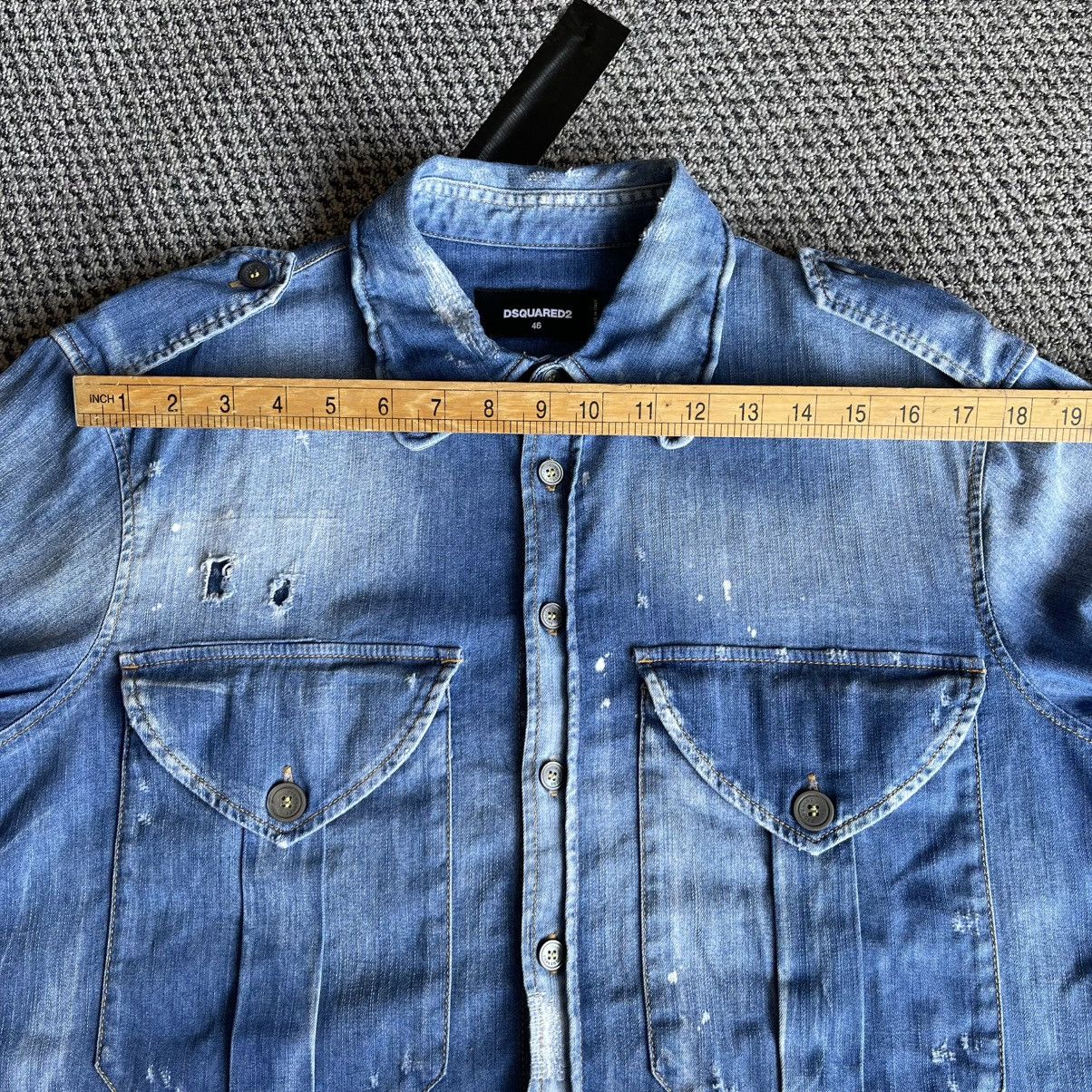 Dsquared2 Dsquared2 Distressed Effect Denim Shirt Size US L / EU 52-54 / 3 - 14 Thumbnail