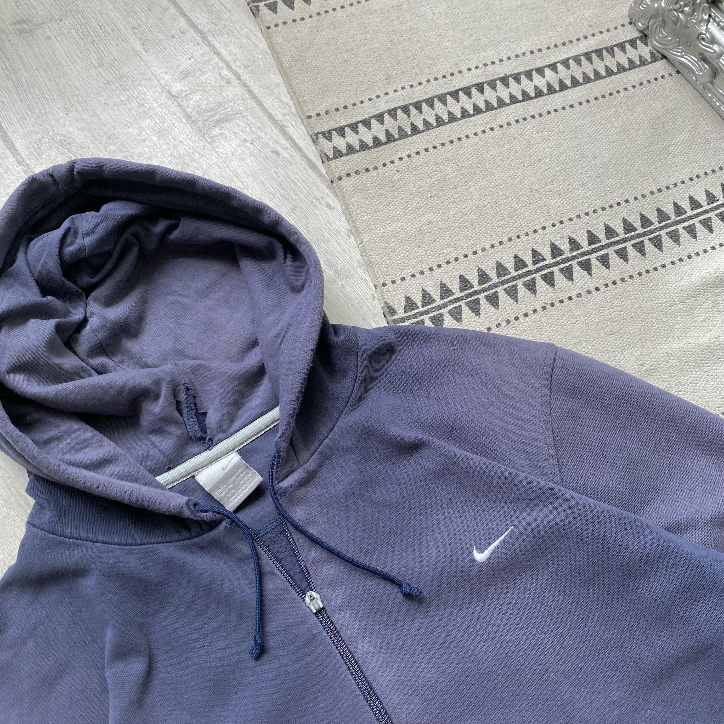 Nike ☠️ Thrashed Vintage 90s Nike zip hoodie Boxy fit Size US L / EU 52-54 / 3 - 4 Thumbnail