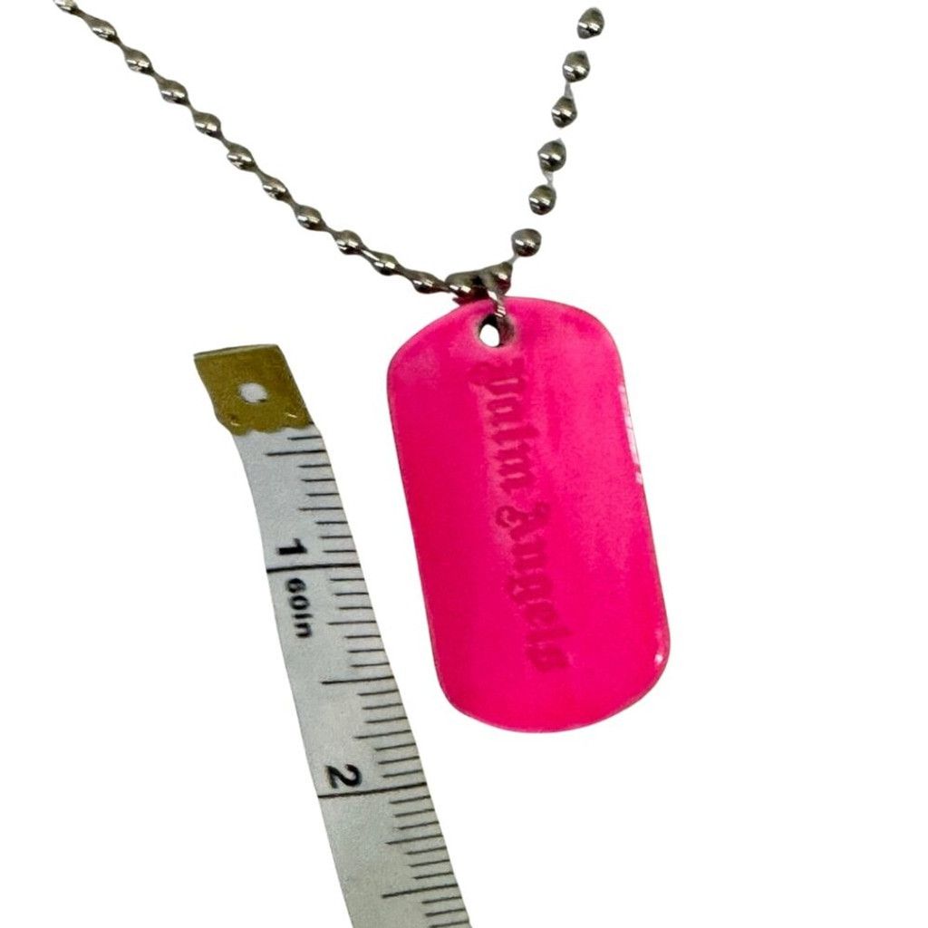 Palm Angels PALM ANGELS Women's Logo-engraved Dog Tag Necklace in Fuscia Size ONE SIZE - 7 Thumbnail