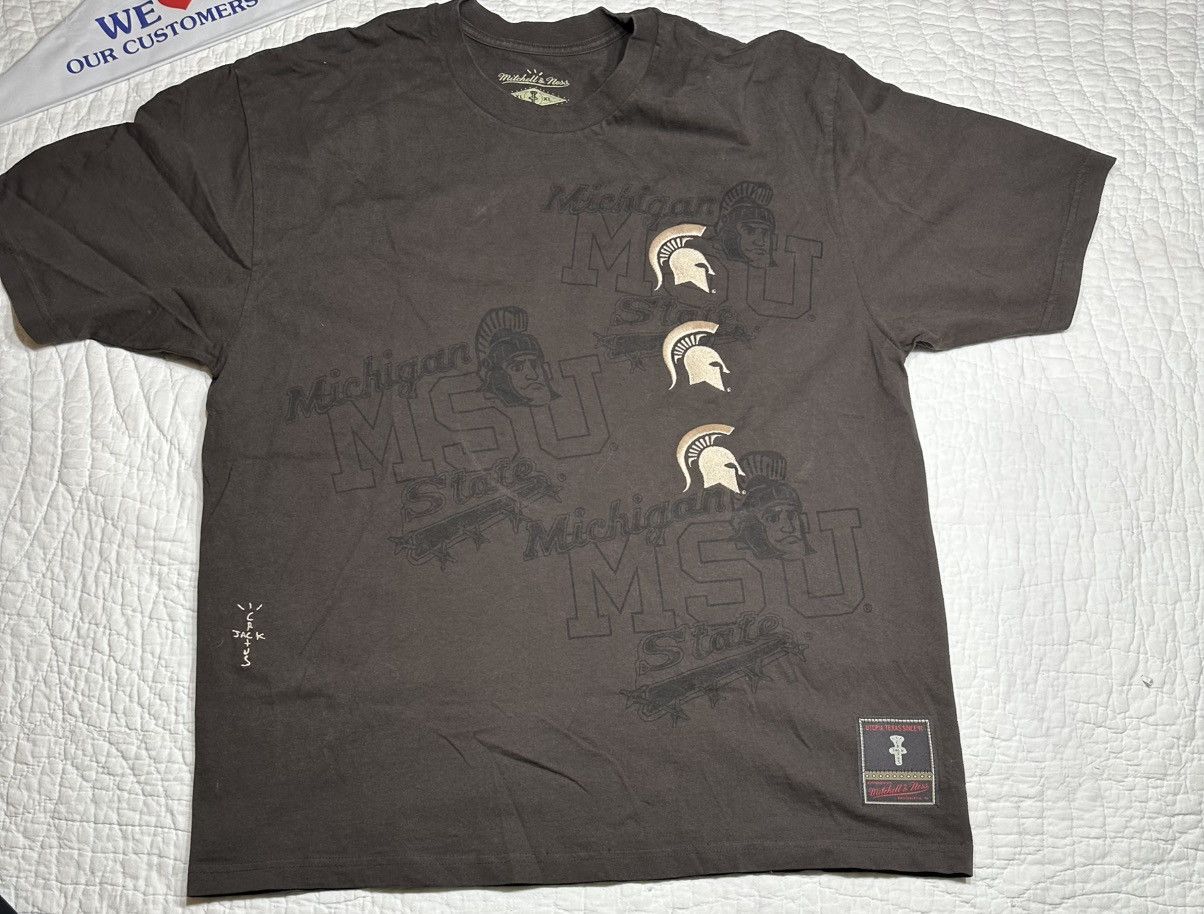 Mitchell & Ness × Travis Scott TRAVIS SCOTT MSU COLLAB TEE/ MITCHELL AND NESS XL RARE Size US XL / EU 56 / 4 - 1 Thumbnail