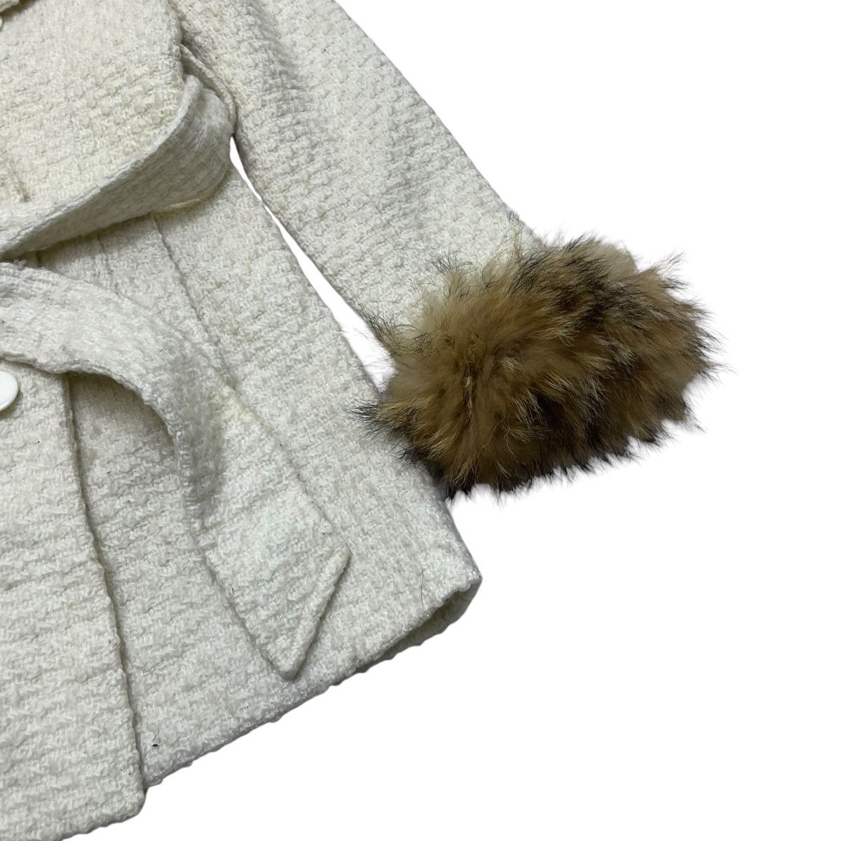 Japanese Brand Awesome Duras Double Collar Fur Tweed Jacket Size M / US 6-8 / IT 42-44 - 4 Thumbnail