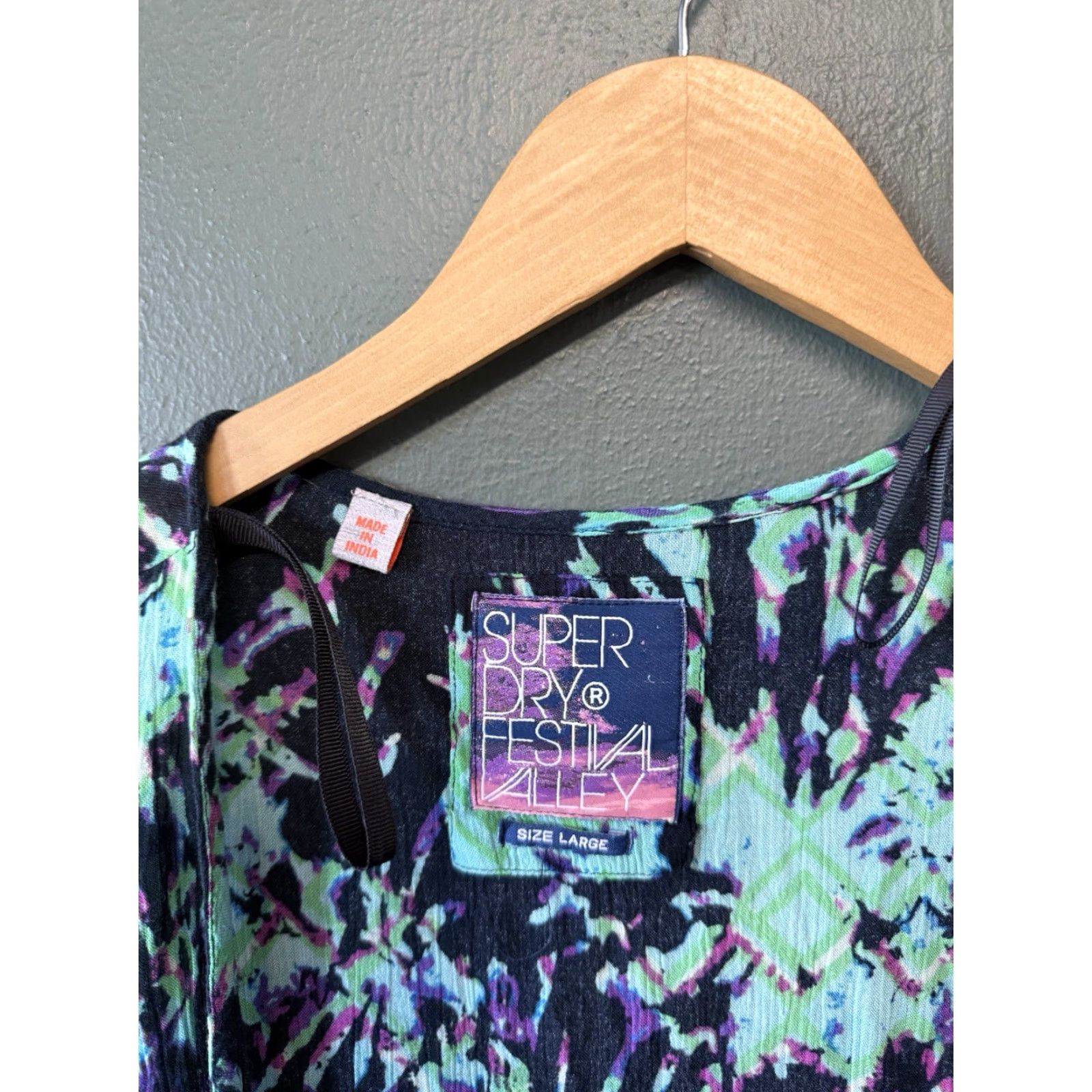 Superdry Superdry Festival Alley Cardigan Sweater Womens L Blue Lightweight Open Front" Size L / US 10 / IT 46 - 3 Thumbnail