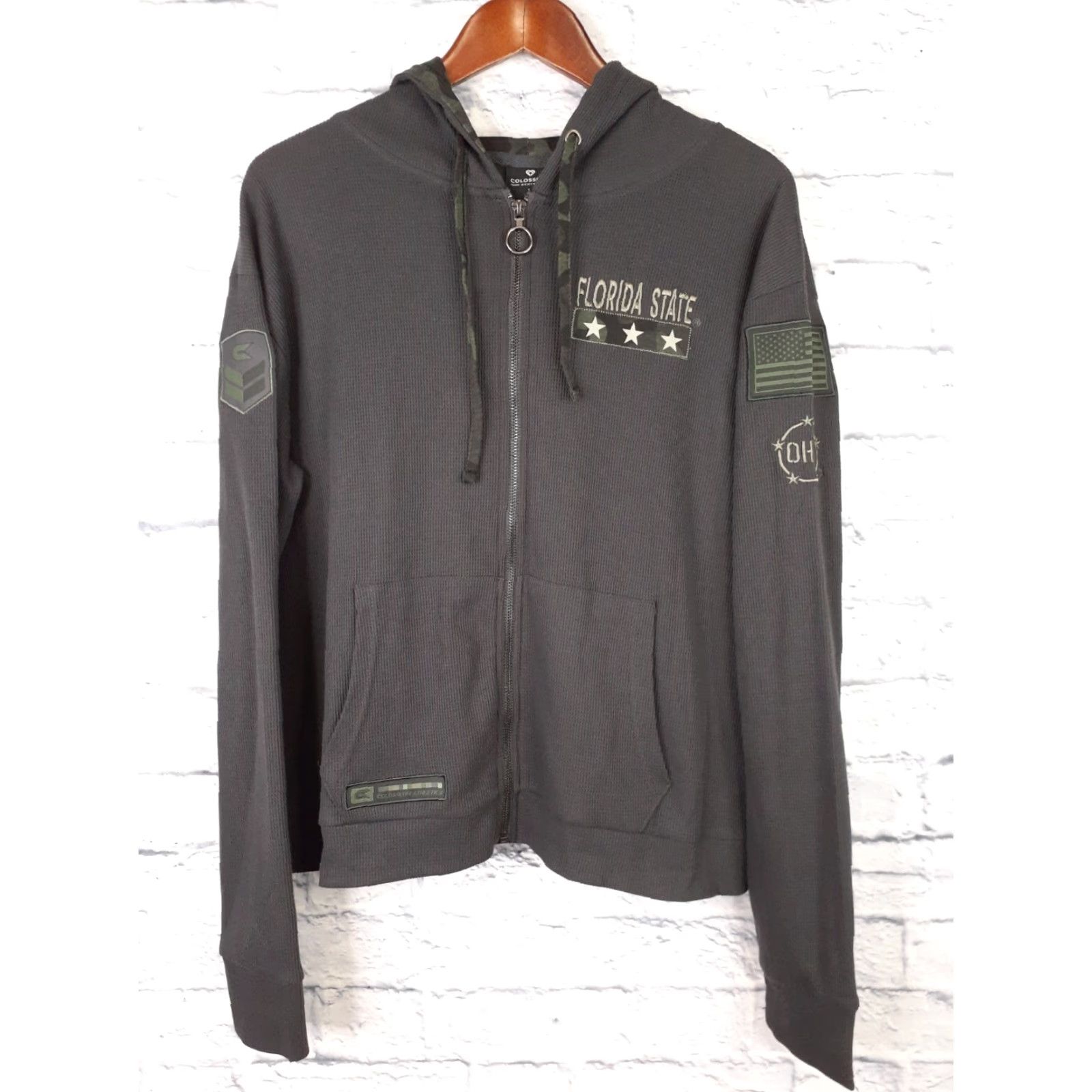 Vintage VINTAGE Florida State OHT Full Zip Waffle Knit Camo Hoodie Lightweight Womens Medium Size M / US 6-8 / IT 42-44 - 2 Thumbnail