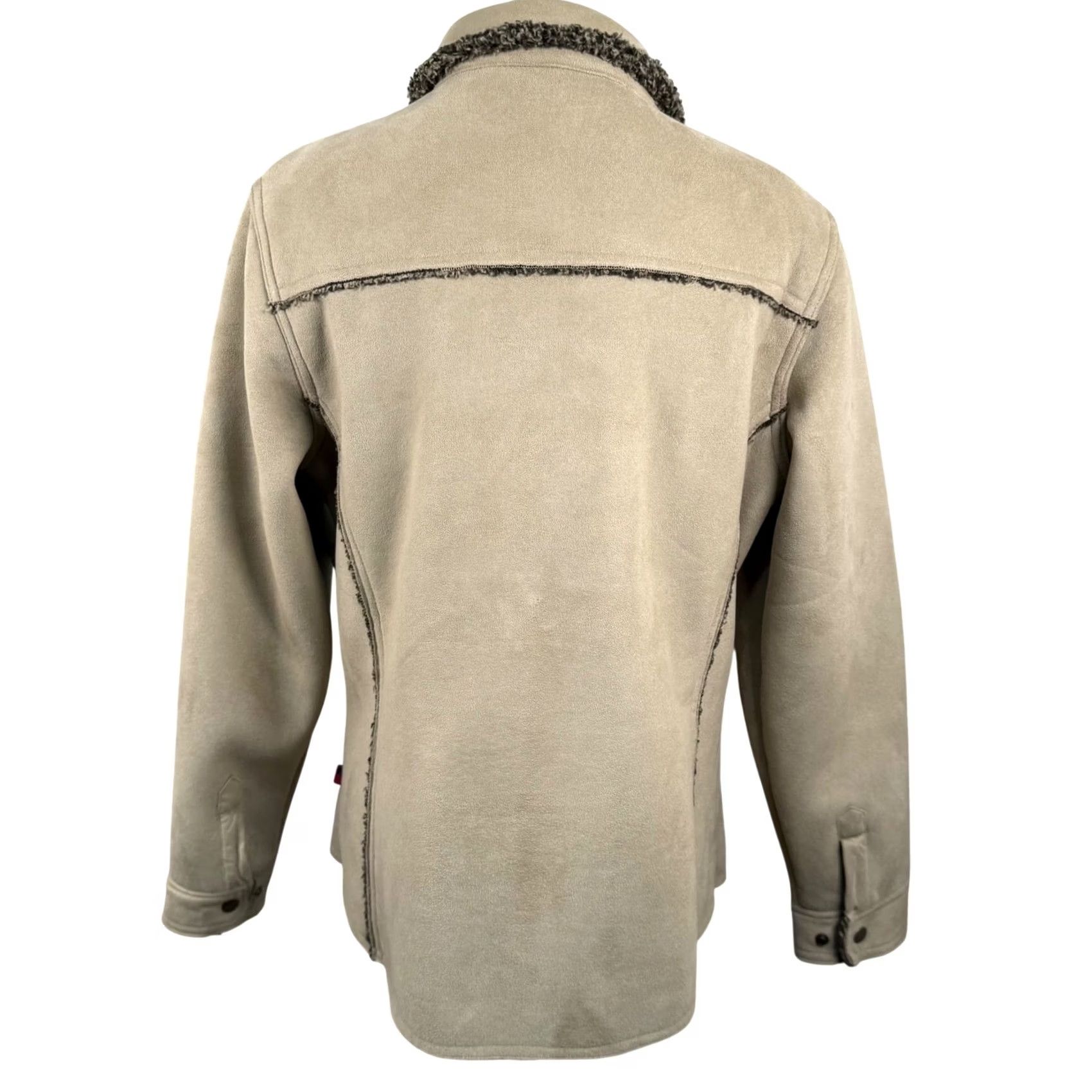 Vintage VINTAGE Woolrich Full Zip Jacket M Women Beige Faux Suede Sherpa Lined 90s Y2K Retro Homewear Campcraft Rustic Casual Workwear Size M / US 6-8 / IT 42-44 - 3 Thumbnail