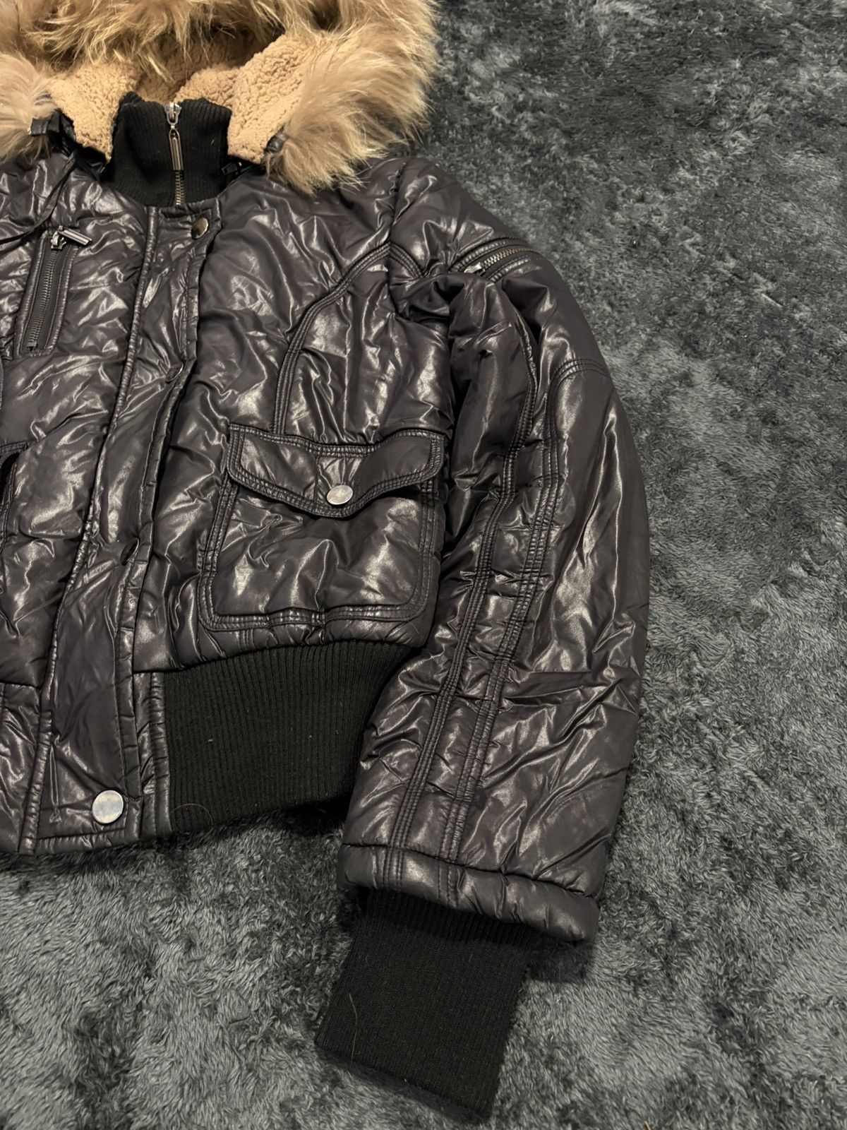 If Six Was Nine 00s LGB If Six Was Nine Style Multi Pocket Faux Fur Jacket Size M / US 6-8 / IT 42-44 - 3 Thumbnail