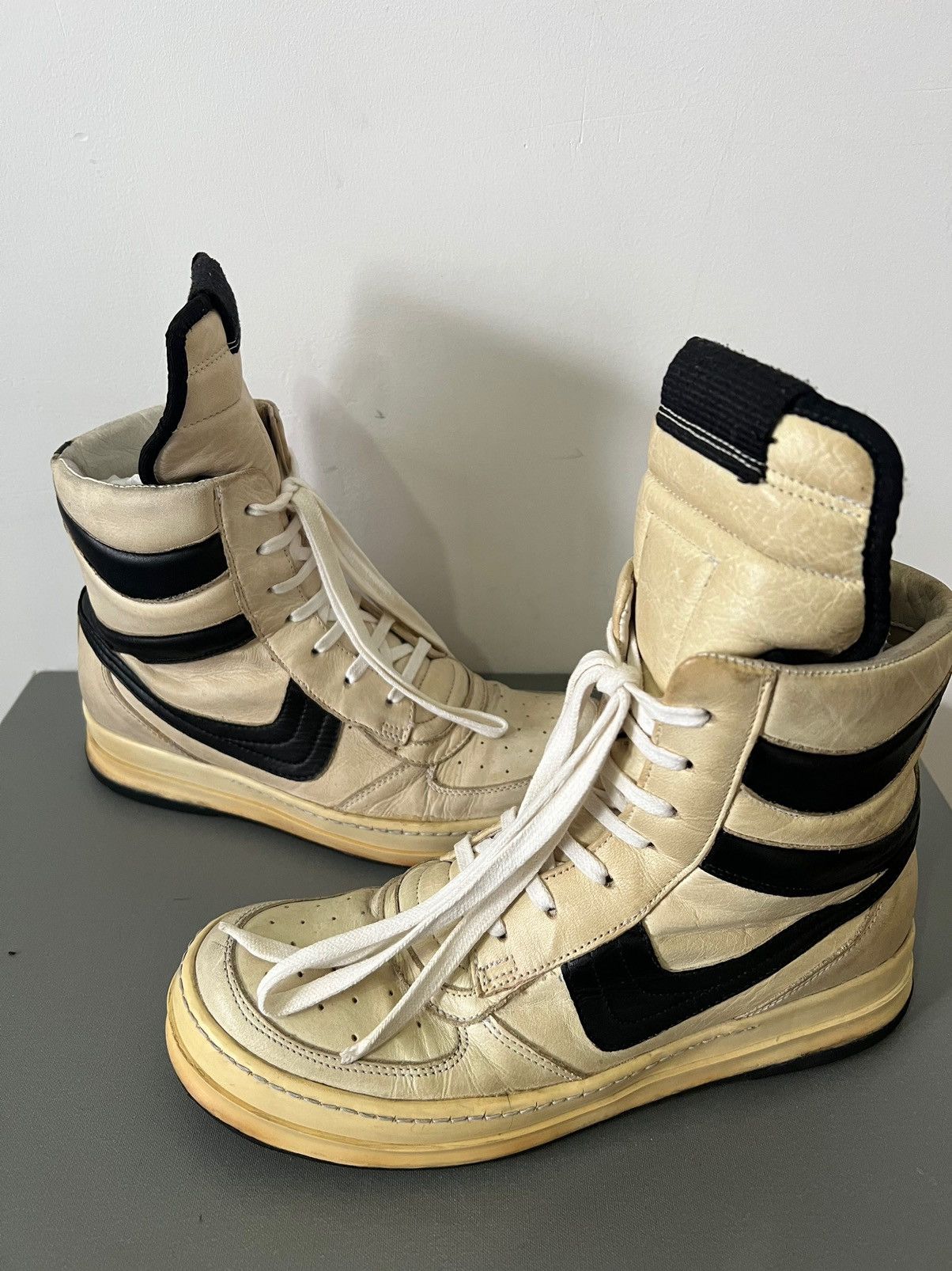 image of Rick Owens Dunk Archive White Black Shoes, Men's (Size 8)