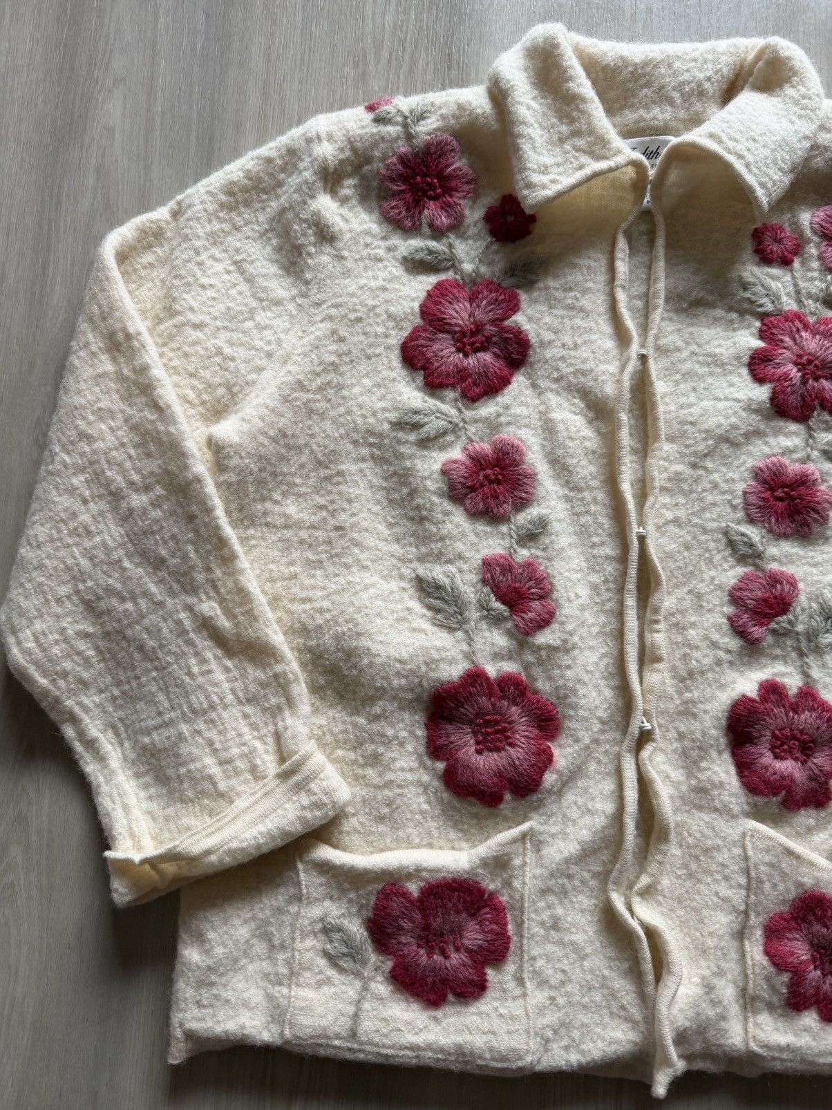 Vintage Vintage Judith Hart Hank Knit Floral Wool Cardigan Sz XL Size XL / US 12-14 / IT 48-50 - 2 Thumbnail