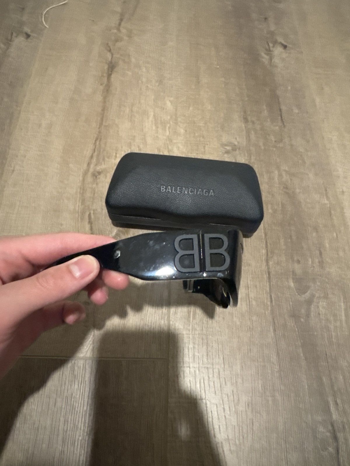 Balenciaga Balenciaga Black Rectangular Sunglasses w/ Case Size ONE SIZE - 6 Thumbnail