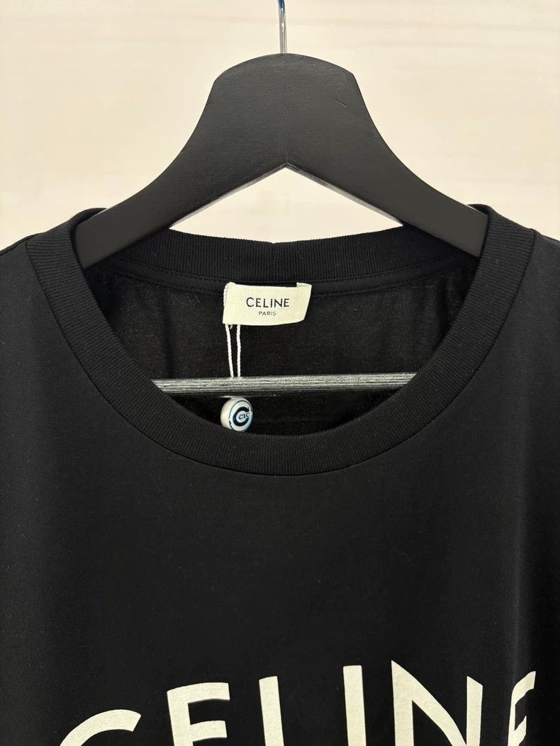 Celine Celine Black Logo Short Sleeve TShirt M Size US M / EU 48-50 / 2 - 4 Thumbnail