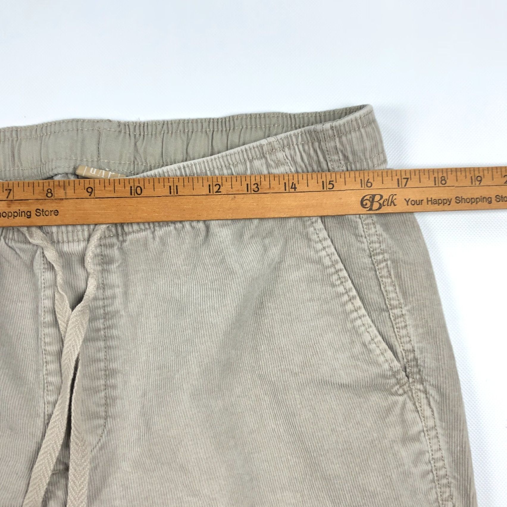 Gap GAP Khakis Corduroy Jogger Pants Mens Large 34x27 Beige Elastic Waist Corduroy Jeans Pants Mens L Beige Jogger Regular Fit Size US 33 - 7 Thumbnail