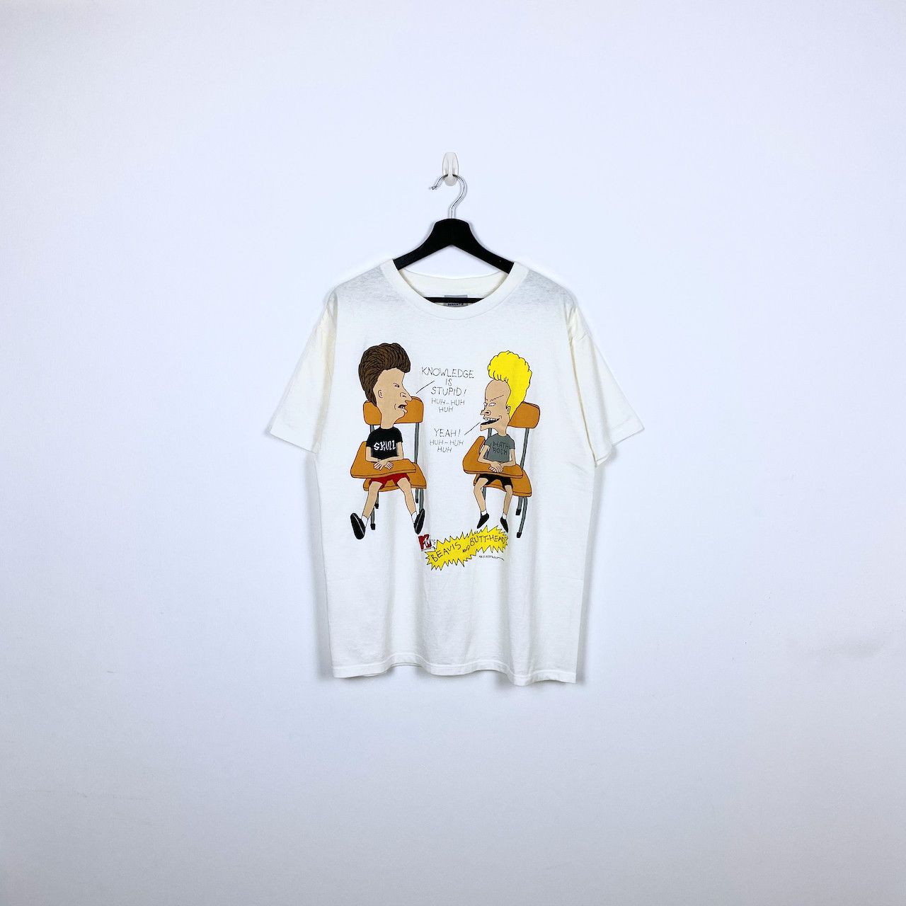 Vintage VINTAGE 1993 BEAVIS & BUTTHEAD KNOWLEDGE IS STUPID TEE Size US L / EU 52-54 / 3 - 1 Thumbnail