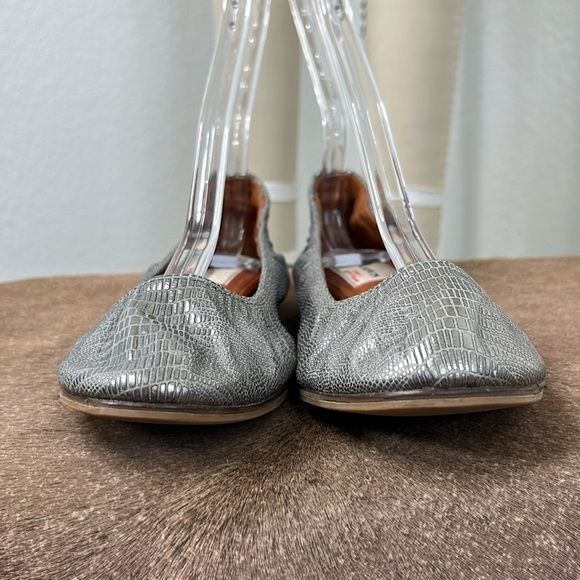 Lanvin Lanvin The Ballerina Flat in Lizard Embossed Textured Metall Size US 6 / IT 36 - 4 Thumbnail