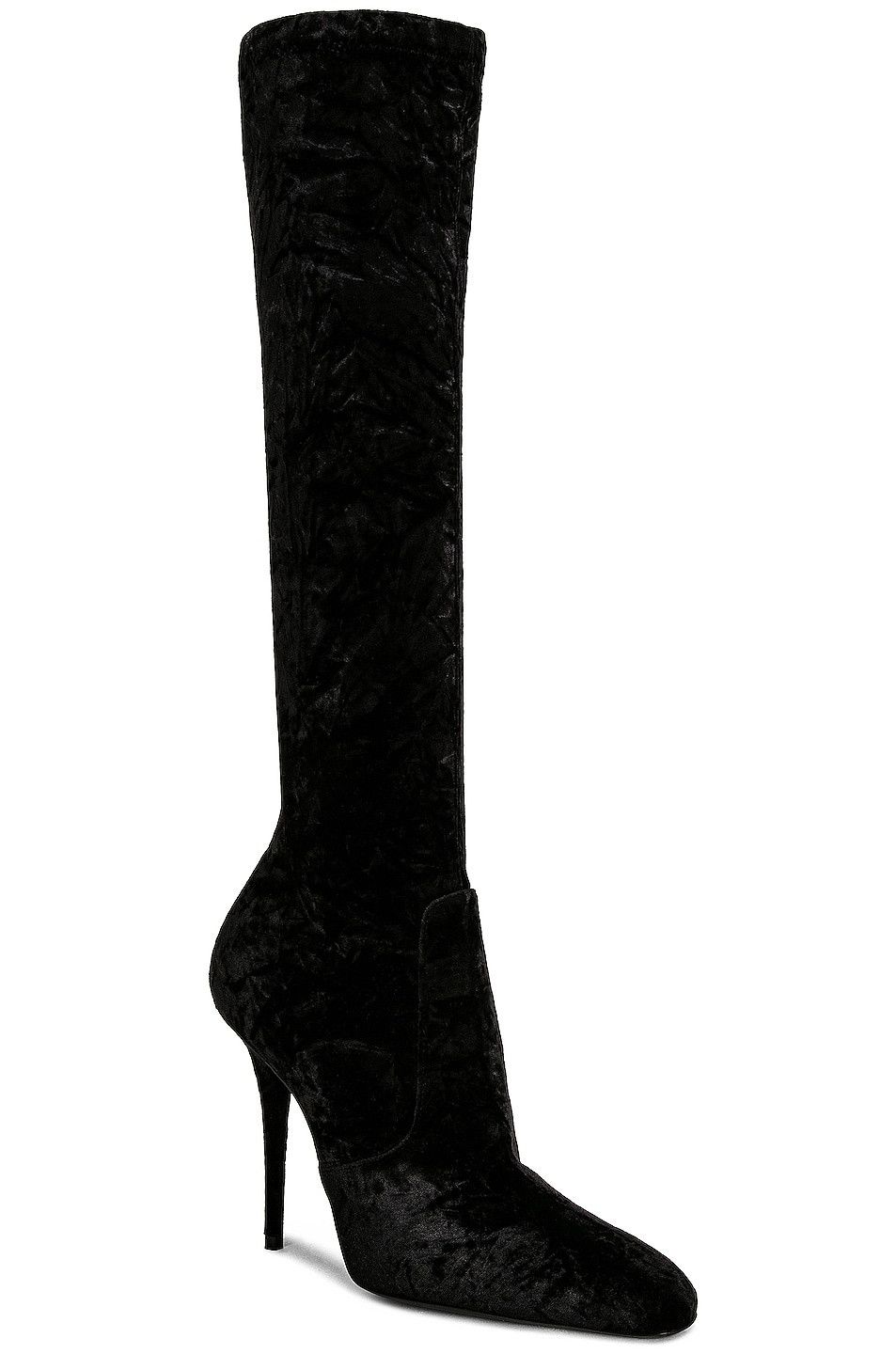 Saint Laurent Paris o1bcso1str1224 Talia Boots in Velvet in Black Size US 8.5 / IT 38.5 - 3 Thumbnail