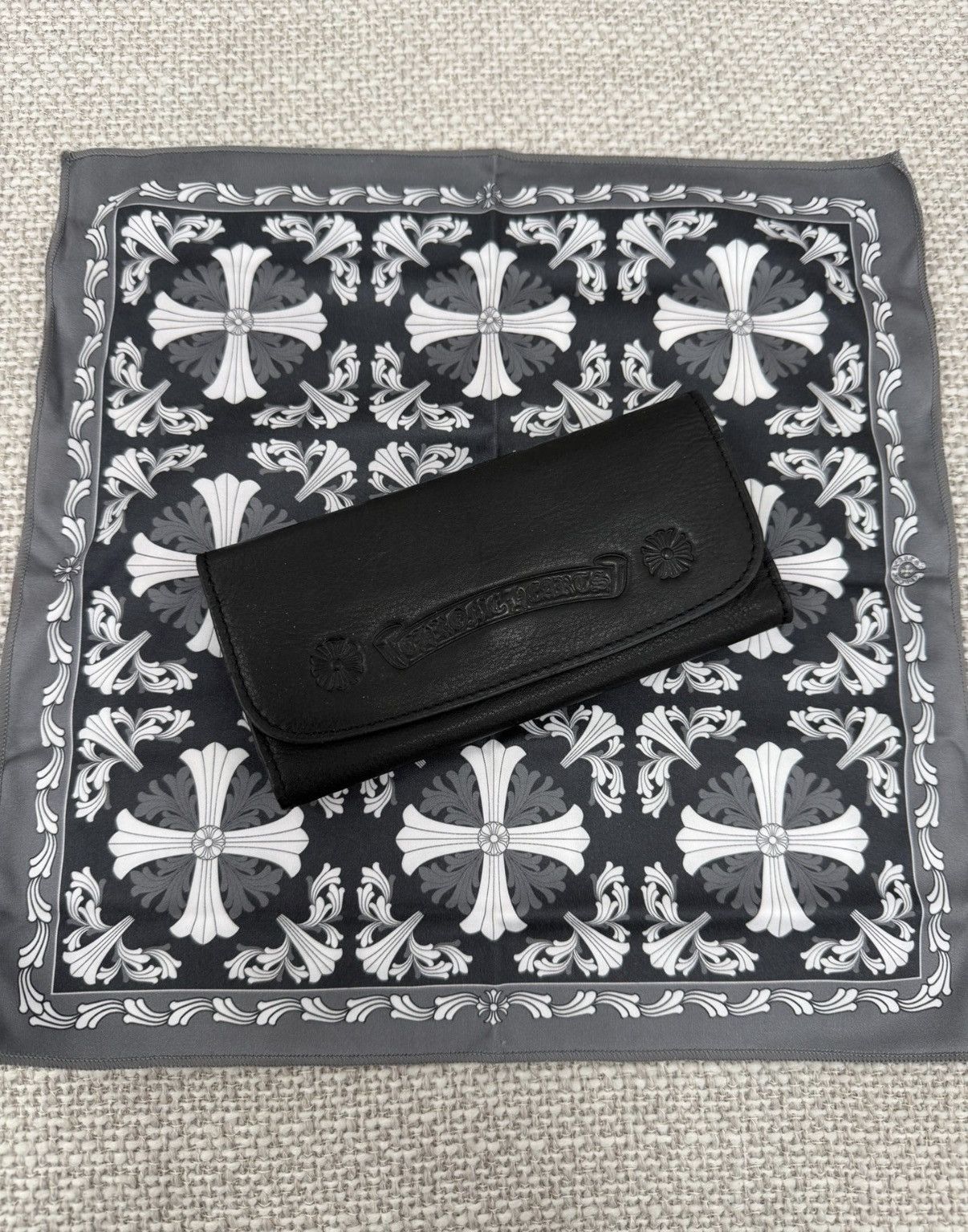 Chrome Hearts Brand New Chrome Hearts Black Scroll Eyeglass Pouch Size ONE SIZE - 1 Thumbnail