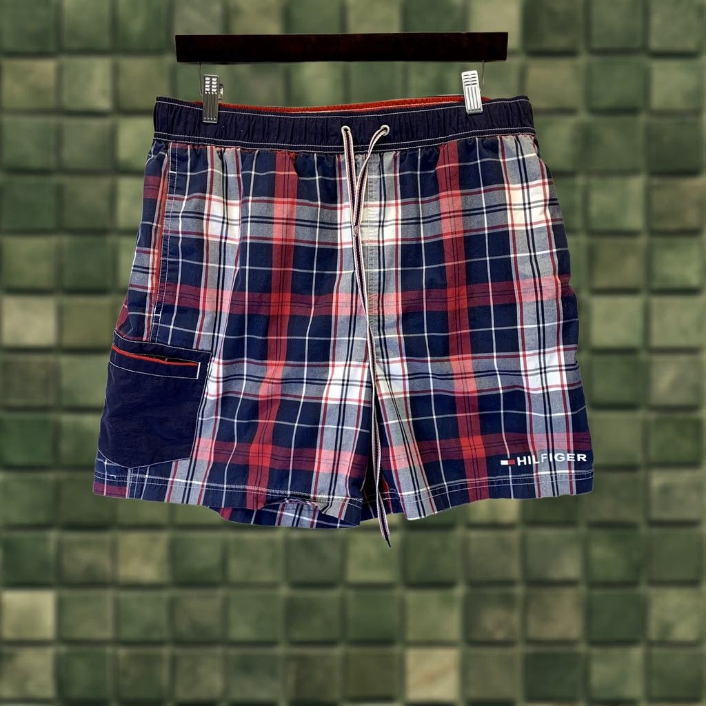 Tommy Hilfiger Tommy Hilfiger Men’s Bottoms Trunks Plaid Swim L Multicolor 3099 Mens LVL? Size US 33 - 1 Thumbnail