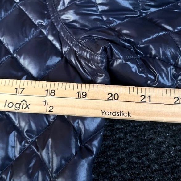 J.Crew J. Crew Quilted Puffer Down Jacket Navy Blue Snap Button Full Zip Women PL Blue Size L / US 10 / IT 46 - 7 Thumbnail